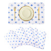 Placemat | Placemats for Dining Room | Anti-Slip Table Mat Set | Placemats for Kitchen Table | Dining Table Placemats | Blue Star-Design Placemat | 6 Piece Set | White