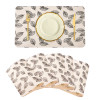 Placemat | Placemats for Dining Room | Anti-Slip Table Mat Set | Placemats for Kitchen Table | Dining Table Placemats | Leaf-Design Placemat | 6 Piece Set | Cream