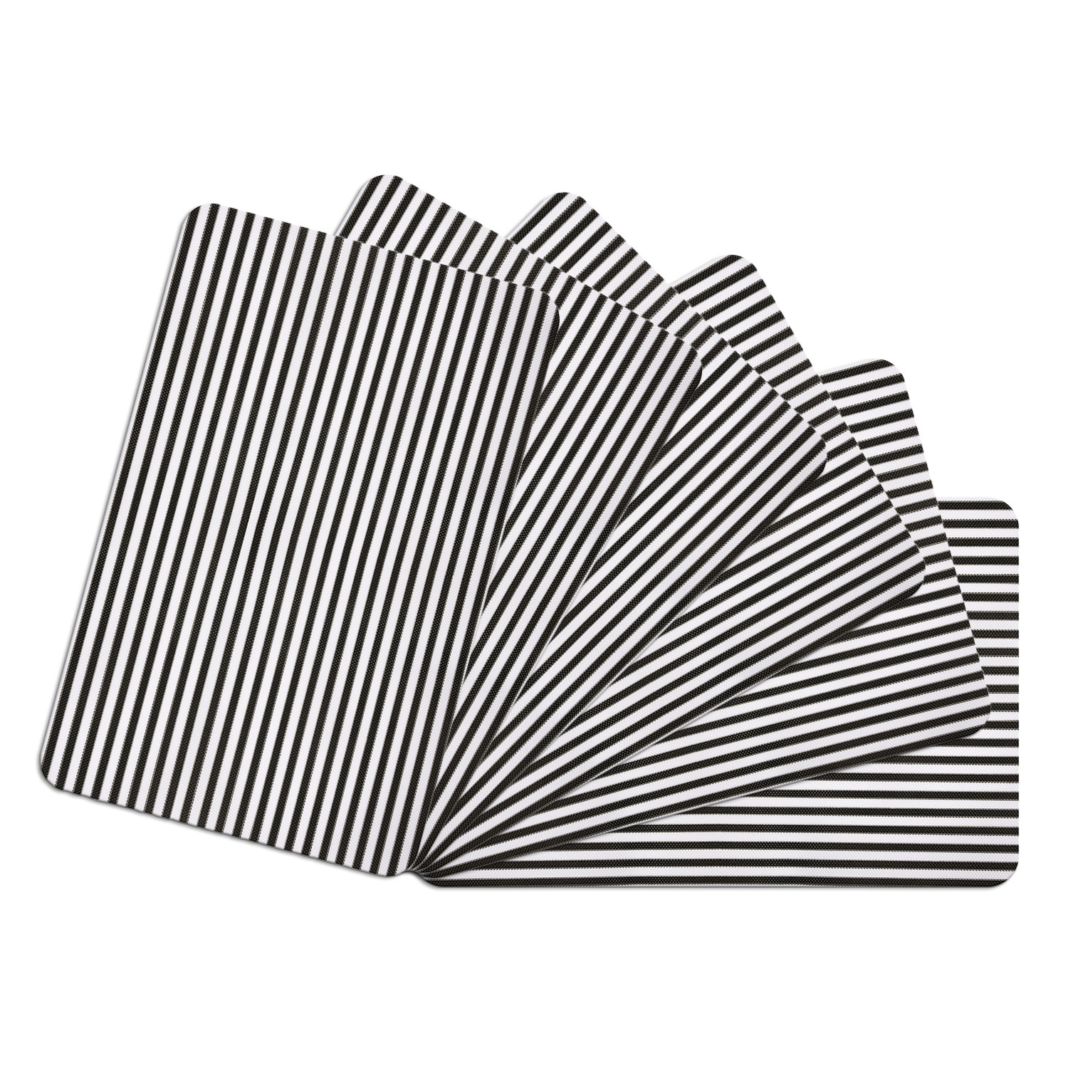 Kuber Industries Placemat  Placemats for Dining Room  Anti-Slip Table Mat Set  Placemats for Kitchen Table  Dining Table Placemats  Lining-Design Placemat  6 Piece Set  Black