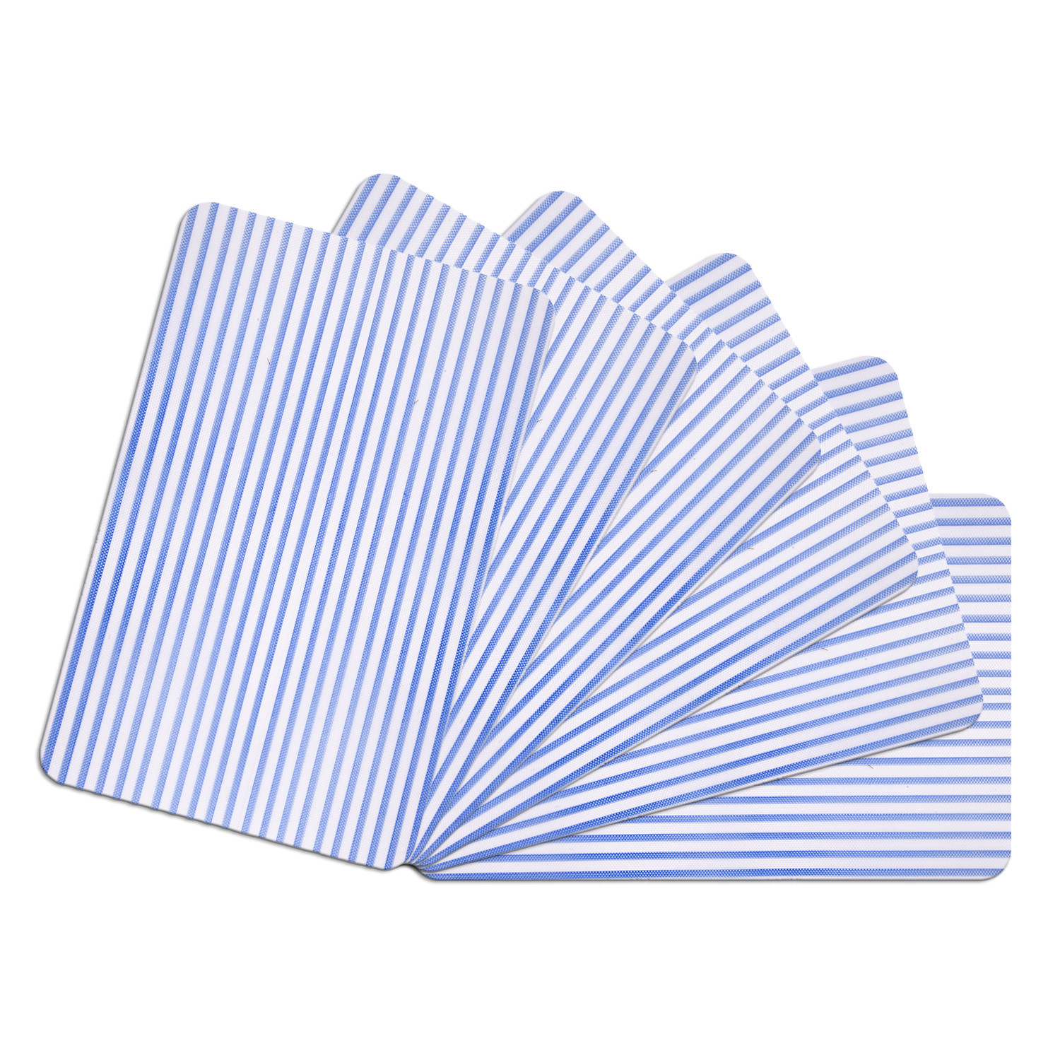 Kuber Industries Placemat  Placemats for Dining Room  Anti-Slip Table Mat Set  Placemats for Kitchen Table  Dining Table Placemats  Lining-Design Placemat  6 Piece Set  Blue