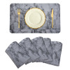 Placemat | Placemats for Dining Room | Anti-Slip Table Mat Set | Placemats for Kitchen Table | Dining Table Placemats | Marble Placemat | 6 Piece Set | Gray