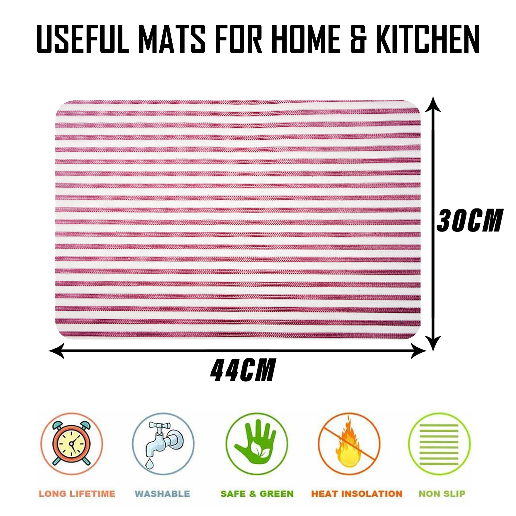 Kuber Industries Placemat | Placemats for Dining Room | Anti-Slip Table Mat Set | Placemats for Kitchen Table | Dining Table Placemats | Lining Placemat | 6 Piece Set | Maroon