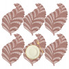 Placemat | Placemats for Dining Room | Designer Table Mat Set | Placemats for Kitchen Table | Side Table Placemats | Leaf Shape Placemat | 6 Piece Set | Copper