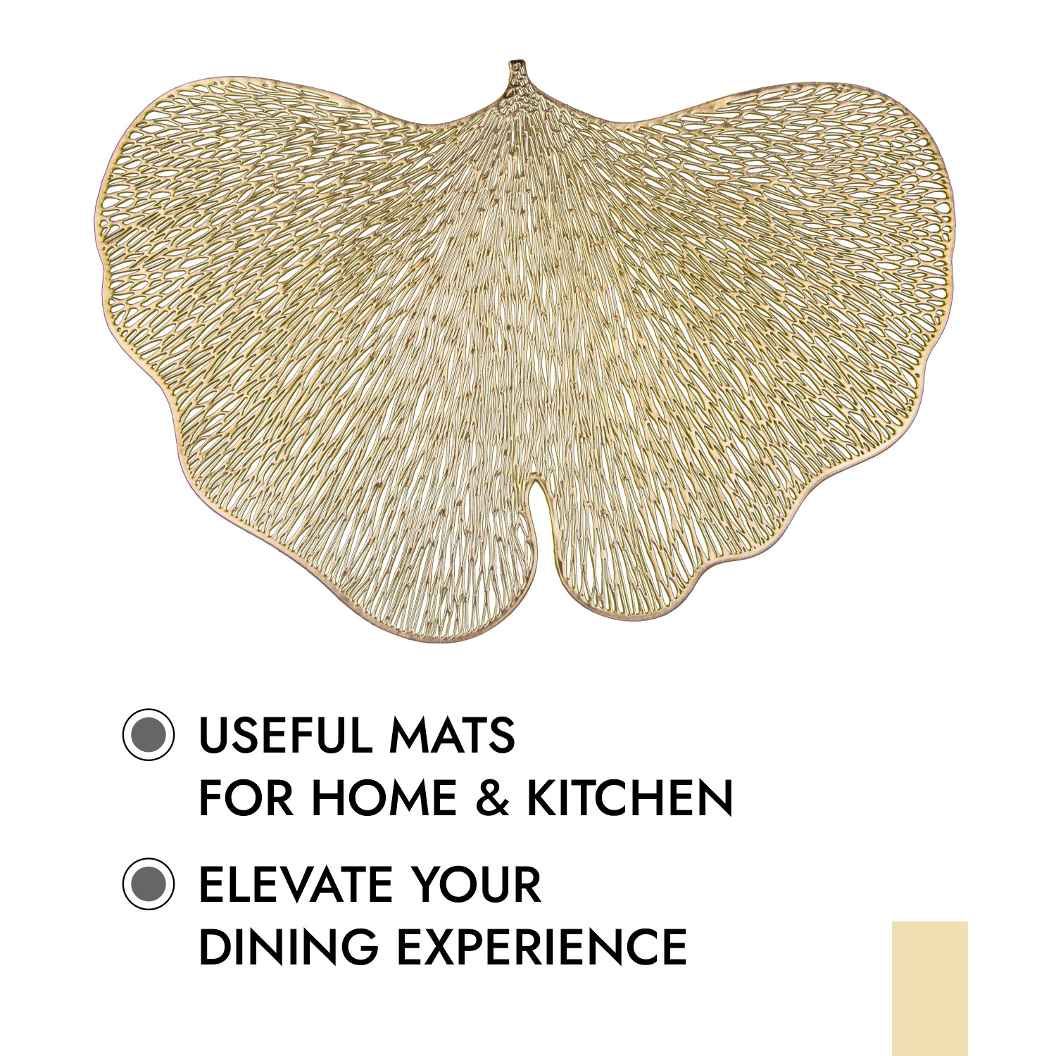 Kuber Industries Placemat | Placemats for Dining Room | Designer Table Mat Set | Placemats for Kitchen Table | Side Table Placemats | Butterfly Placemat Set |Golden