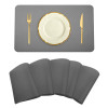 Placemat | Placemats for Dining Room | Table Mat Set | Placemats for Kitchen Table | Dining Table Placemats | Check-Design Placemat | 6 Piece Set | Gray