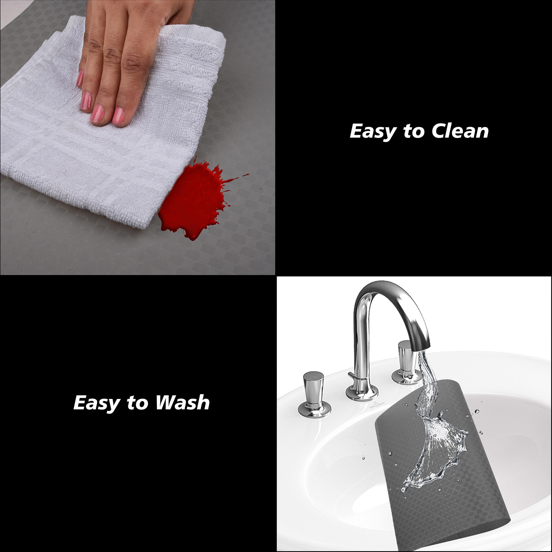 Kuber Industries Placemat  Placemats for Dining Room  Table Mat Set  Placemats for Kitchen Table  Dining Table Placemats  Check-Design Placemat  6 Piece Set  Gray