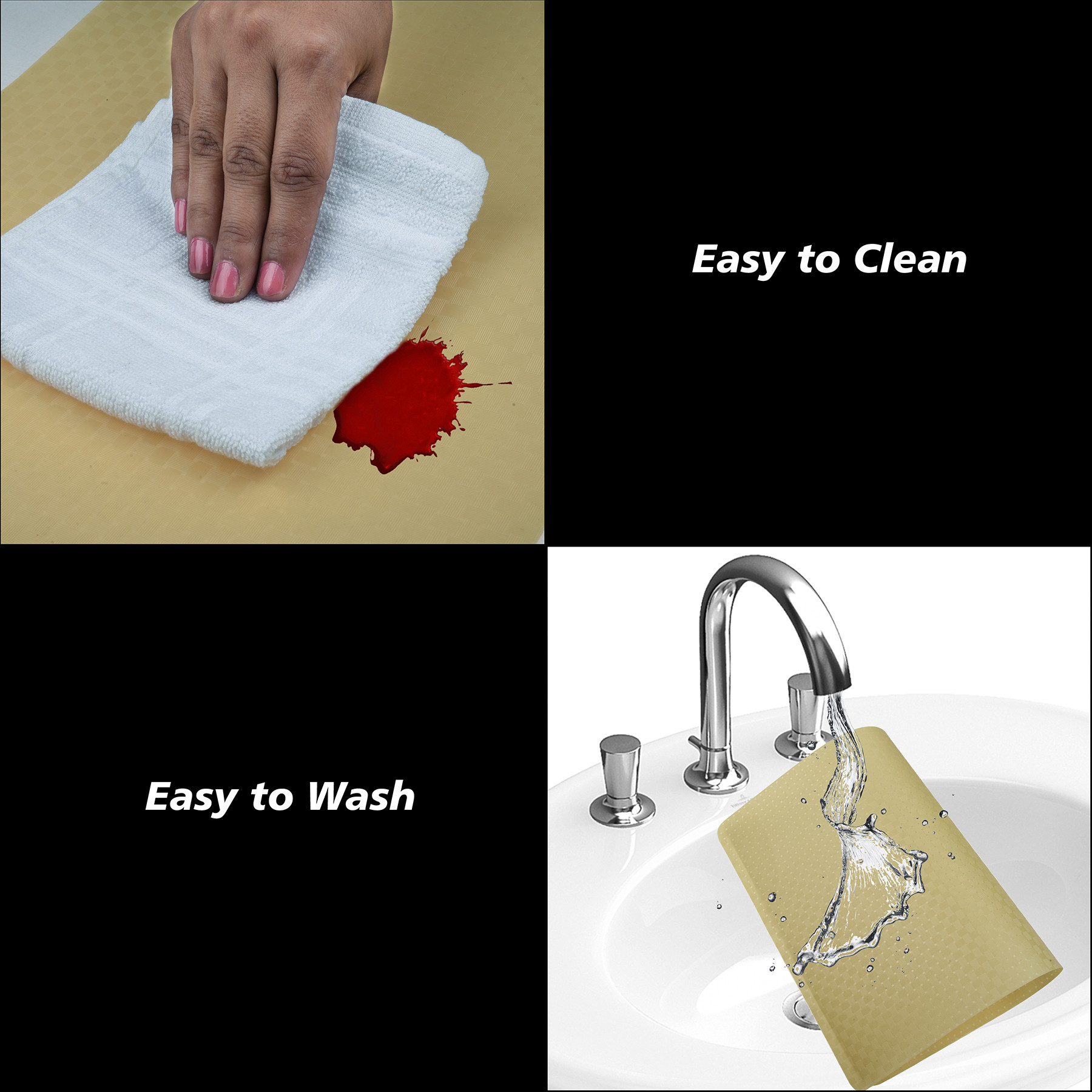 Kuber Industries Placemat  Placemats for Dining Room  Table Mat Set  Placemats for Kitchen Table  Dining Table Placemats  Check-Design Placemat  6 Piece Set  Beige