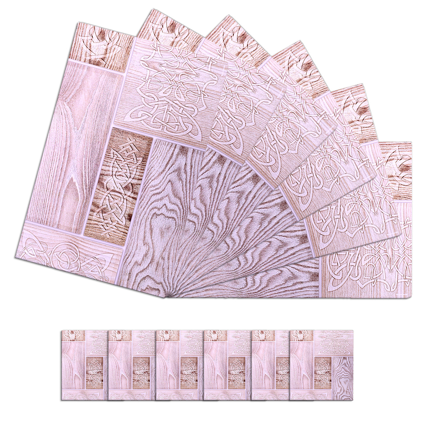 Kuber Industries Placemat | Table Placemats with Coasters | Table Placemats with Tea Coasters | Dining Table Placemats & Coasters Set | Wood Placemat | 12 Piece Set | Cream