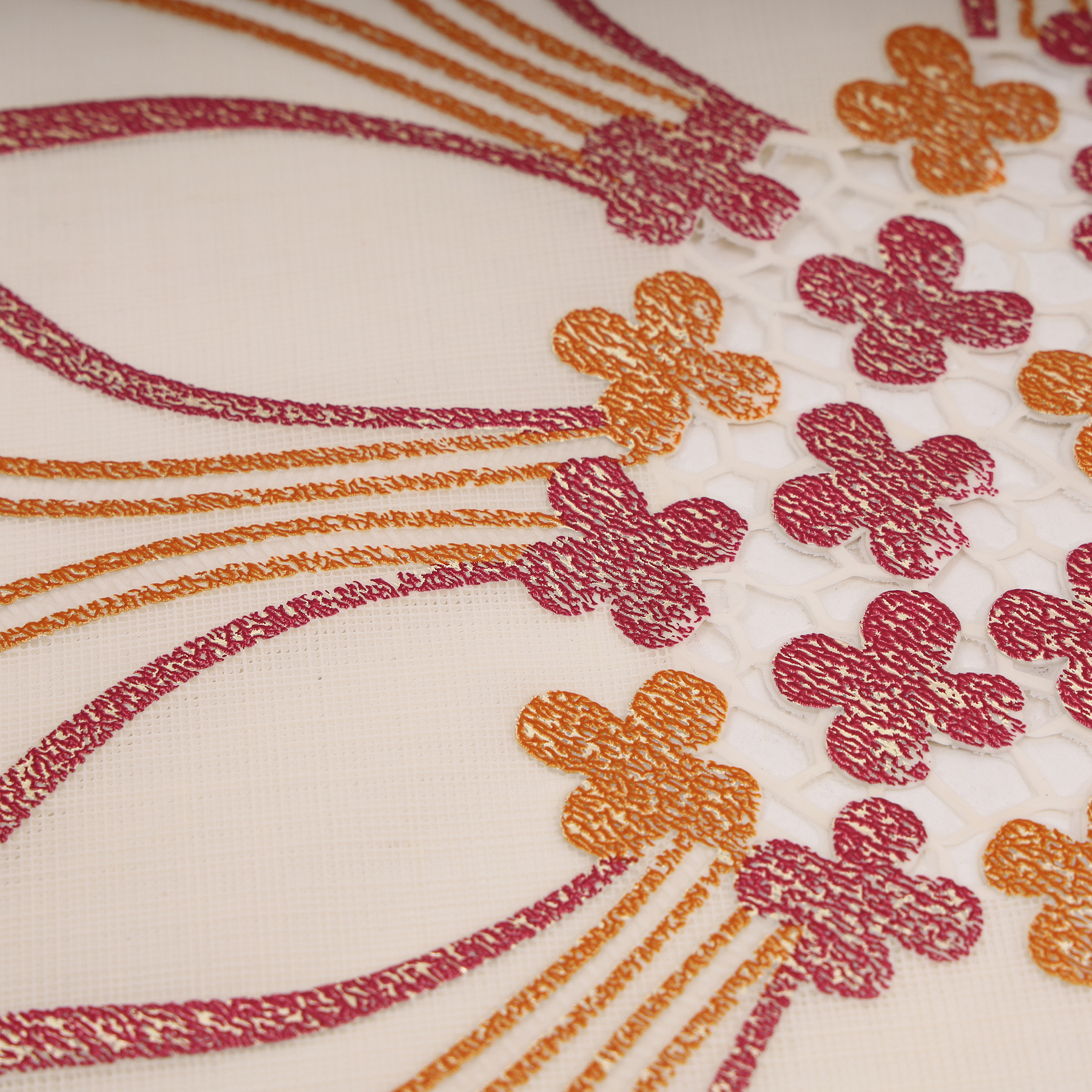 Kuber Industries Placemats | Placemats for Dining Table | Placemats for Kitchen | Table Placemats | Table Runner Mat | Multi Leaf Round Placemats | Dinner Mat | 6 Piece Set | Golden