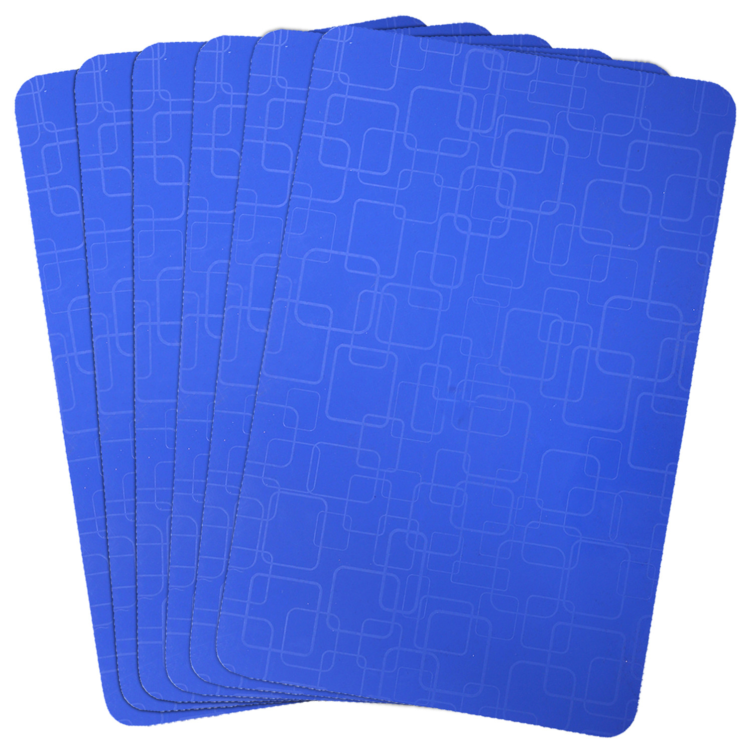 Kuber Industries Placemats Table Mats Easy to Clean PVC Place Mats for Dining, Set of 6 (Blue)