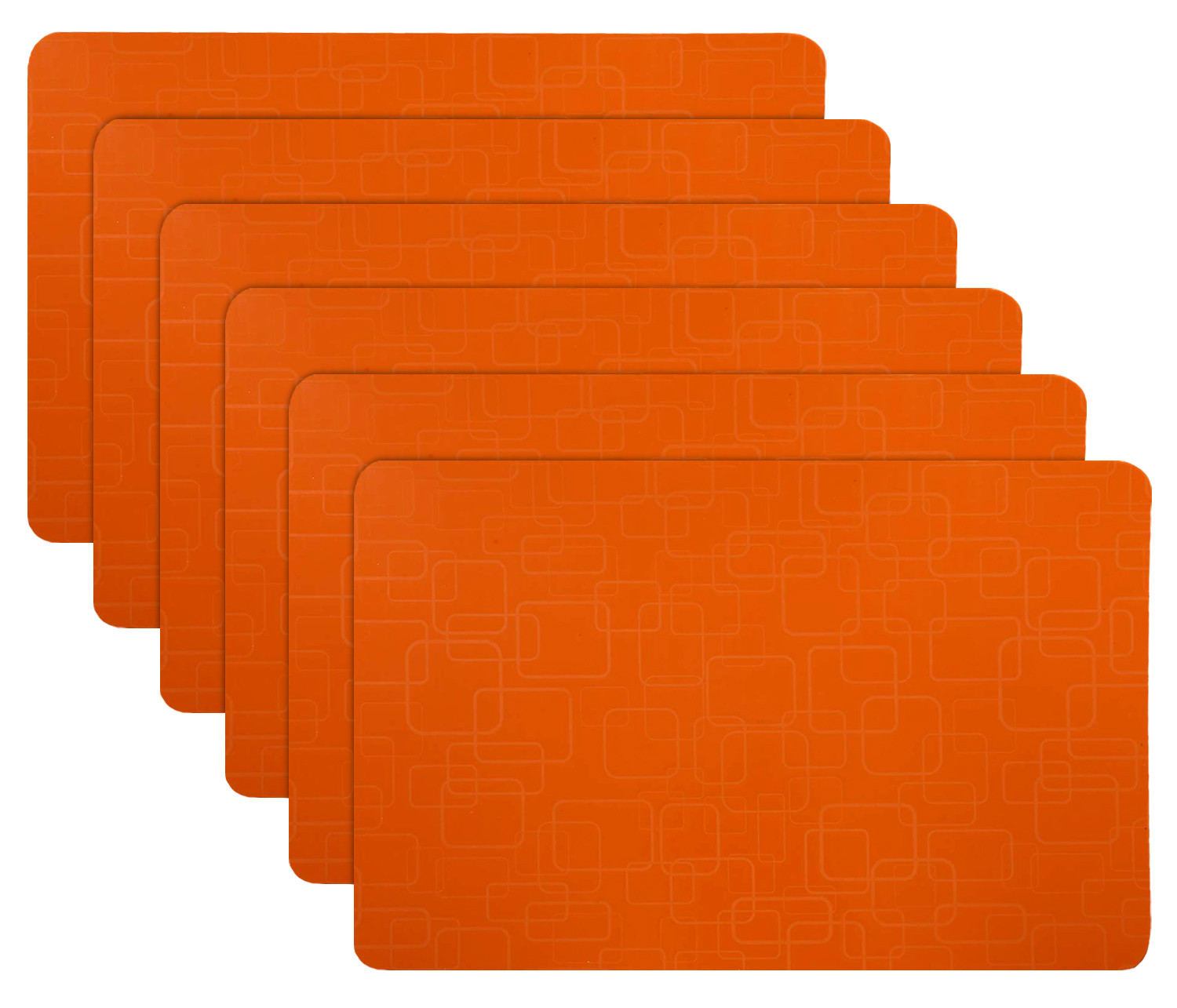 Kuber Industries Placemats Table Mats Easy to Clean PVC Place Mats for Dining, Set of 6 (Orange)