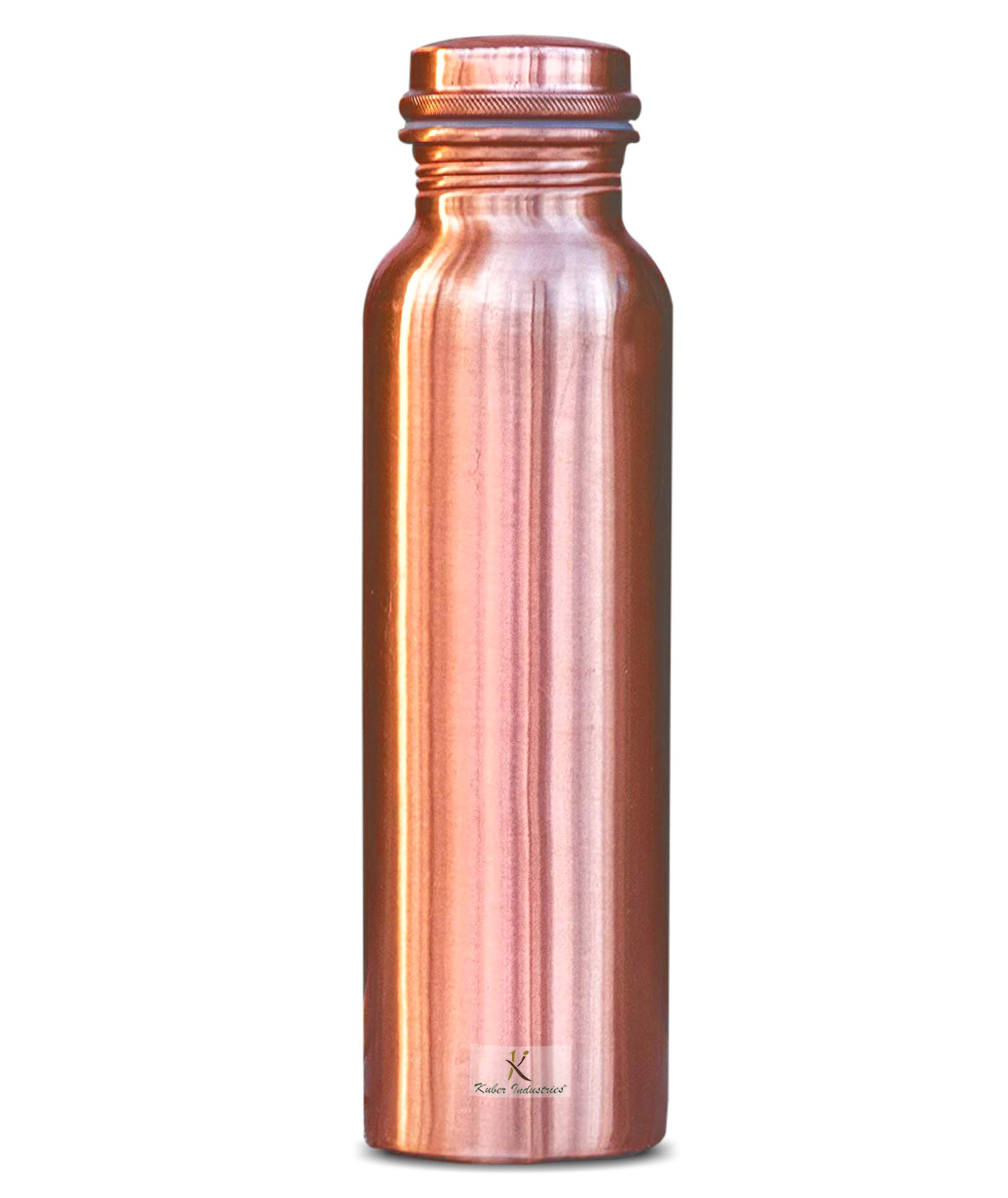 Kuber Industries Plain Pure Copper Water Bottle,1Ltr (Brown)-KUBMRT11563