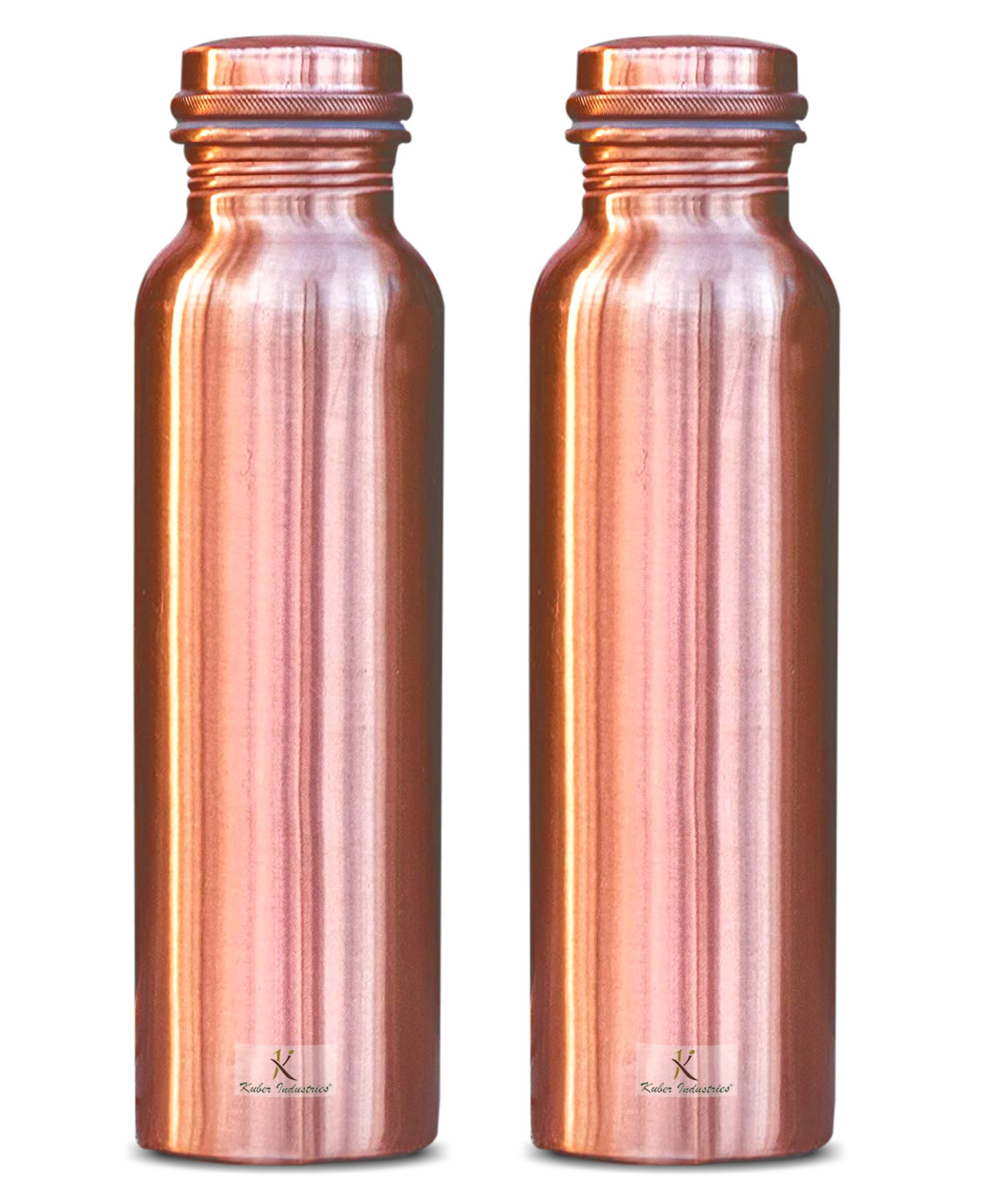 Kuber Industries Plain Pure Copper Water Bottle,1Ltr (Brown)-KUBMRT11563