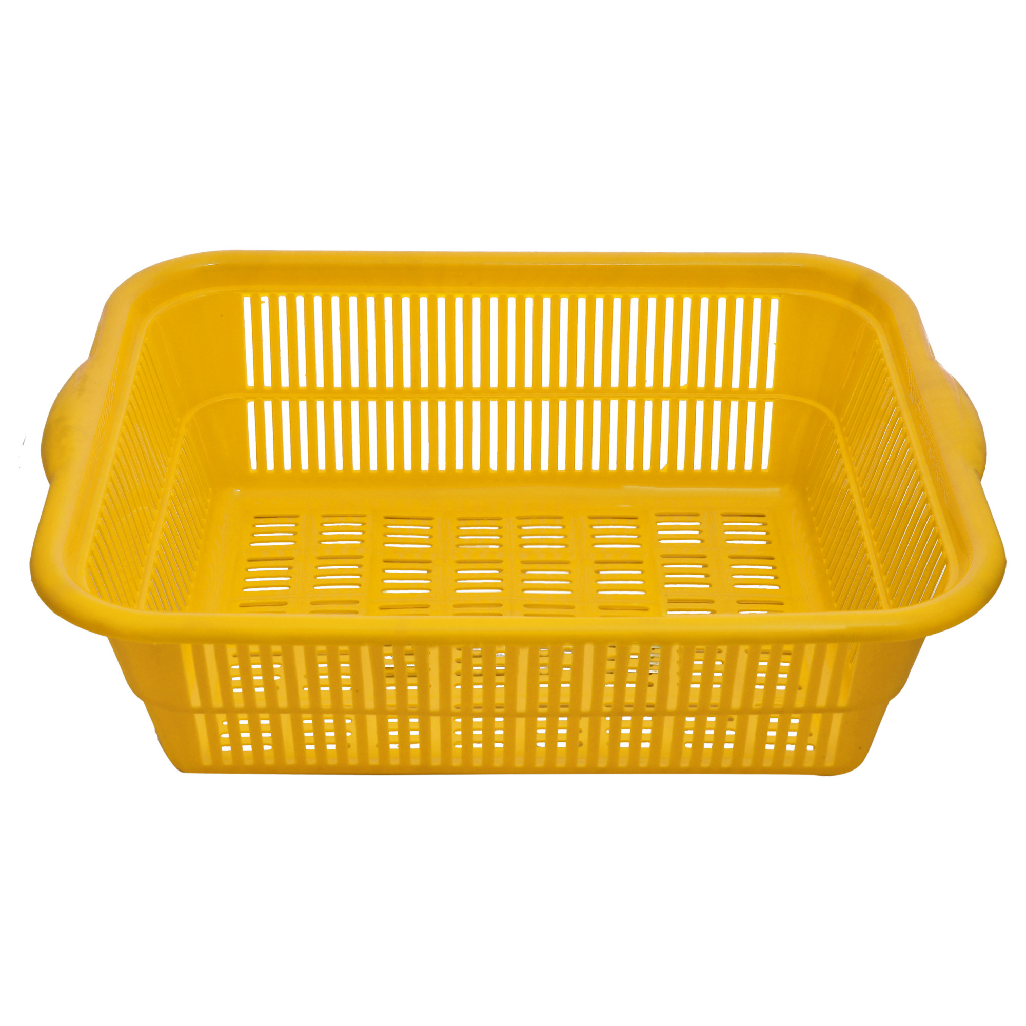 Kuber Industries Plastic 2 Pieces Kitchen Medium & Large Size Dish Rack Drainer Vegetables And Fruits Washing Basket Dish Rack Multipurpose Organizers (Yellow)-KUBMART826