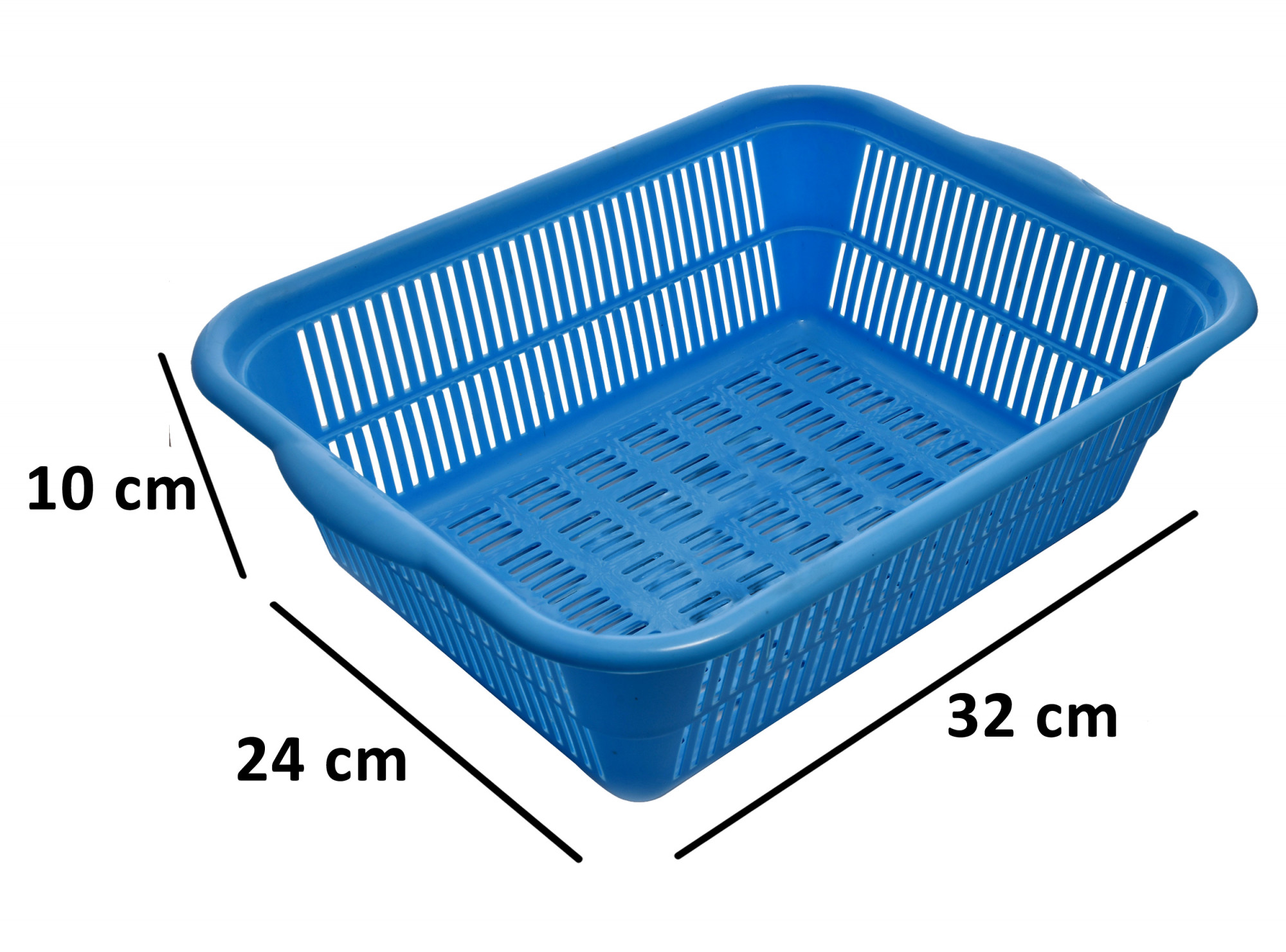 Kuber Industries Plastic 2 Pieces Kitchen Small & Medium Size Dish Rack Drainer Vegetables And Fruits Washing Basket Dish Rack Multipurpose Organizers (Blue)-KUBMART810