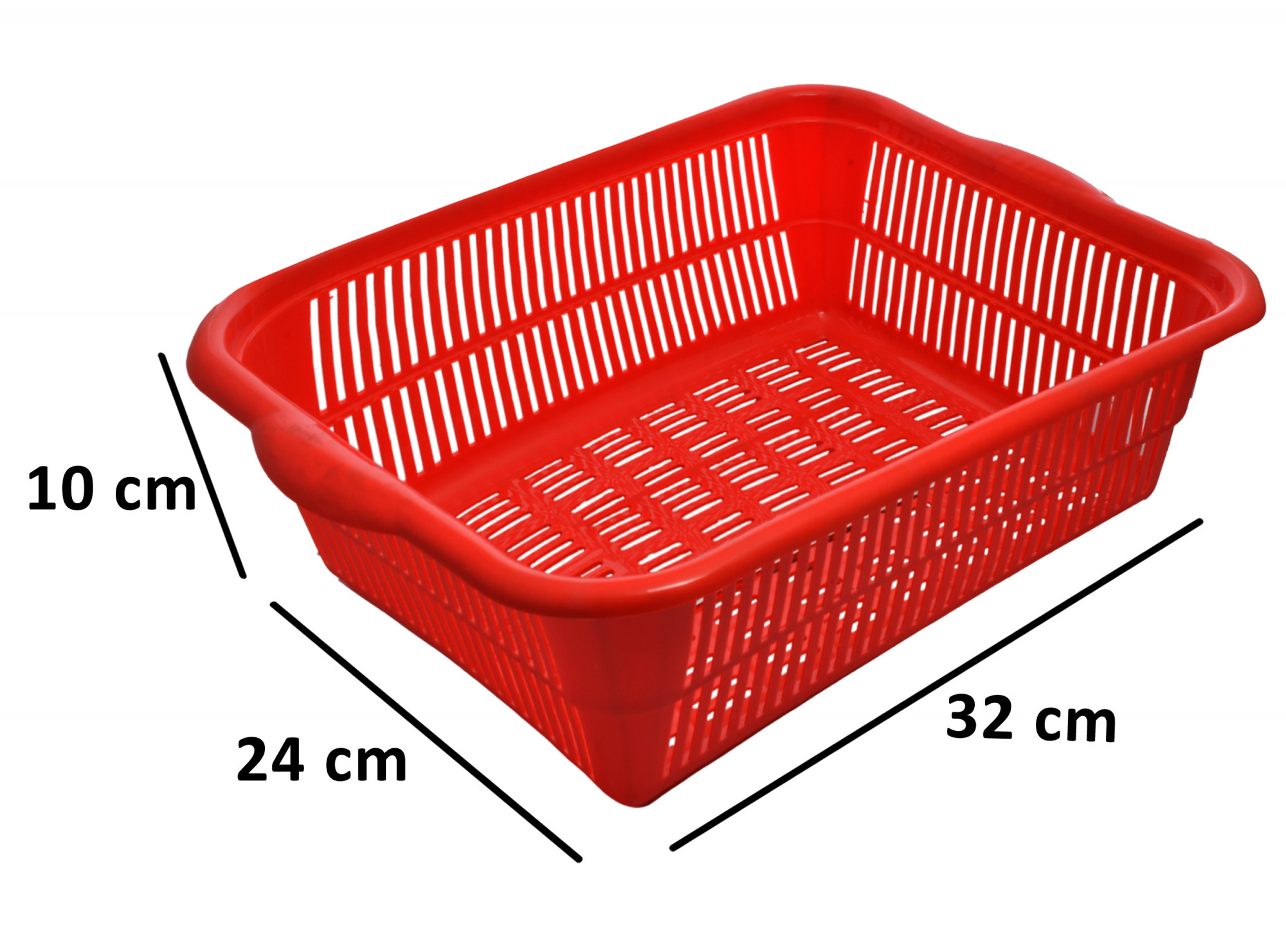 Kuber Industries Plastic 2 Pieces Kitchen Small & Medium Size Dish Rack Drainer Vegetables And Fruits Washing Basket Dish Rack Multipurpose Organizers (Red)-KUBMART812