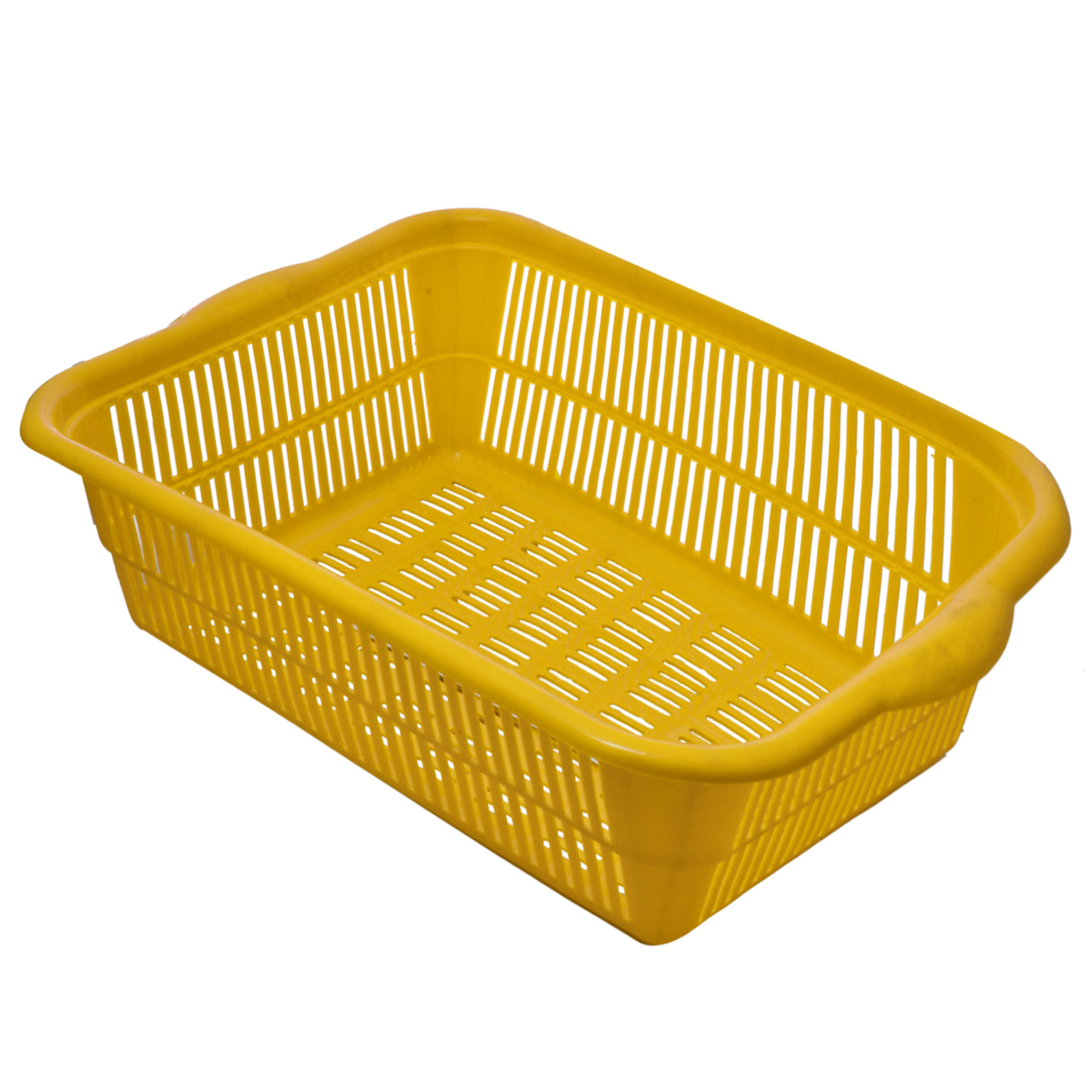Kuber Industries Plastic 2 Pieces Kitchen Small & Medium Size Dish Rack Drainer Vegetables And Fruits Washing Basket Dish Rack Multipurpose Organizers (Yellow)-KUBMART814