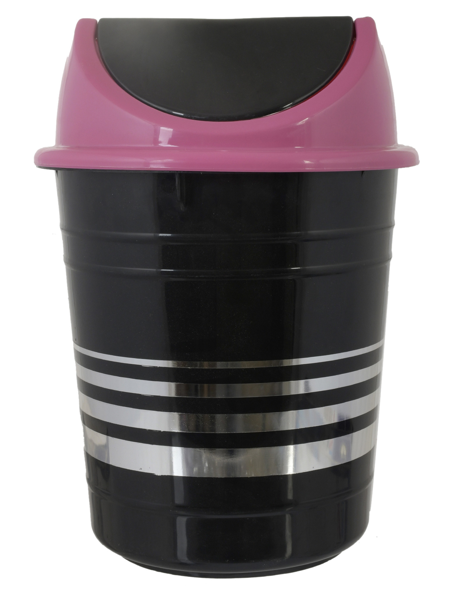 Kuber Industries Plastic 2 Pieces Medium Size Swing Dustbin/ Swing Garbage Bin/ Waste Bin, 10 Liters (Pink & Yellow)