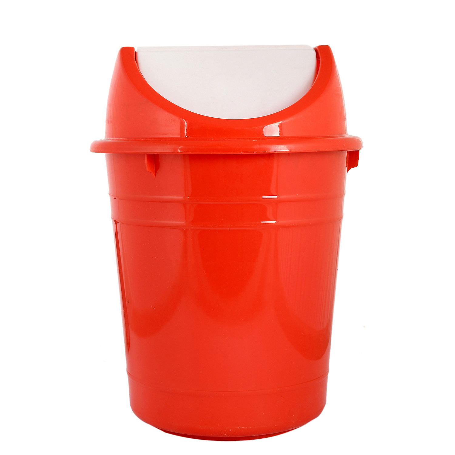 Kuber Industries Plastic 2 Pieces Medium Size Swing Lid Garbage Waste Dustbin for Home, Office, Factory, 10 Liters (Red & Blue) -CTKTC38719