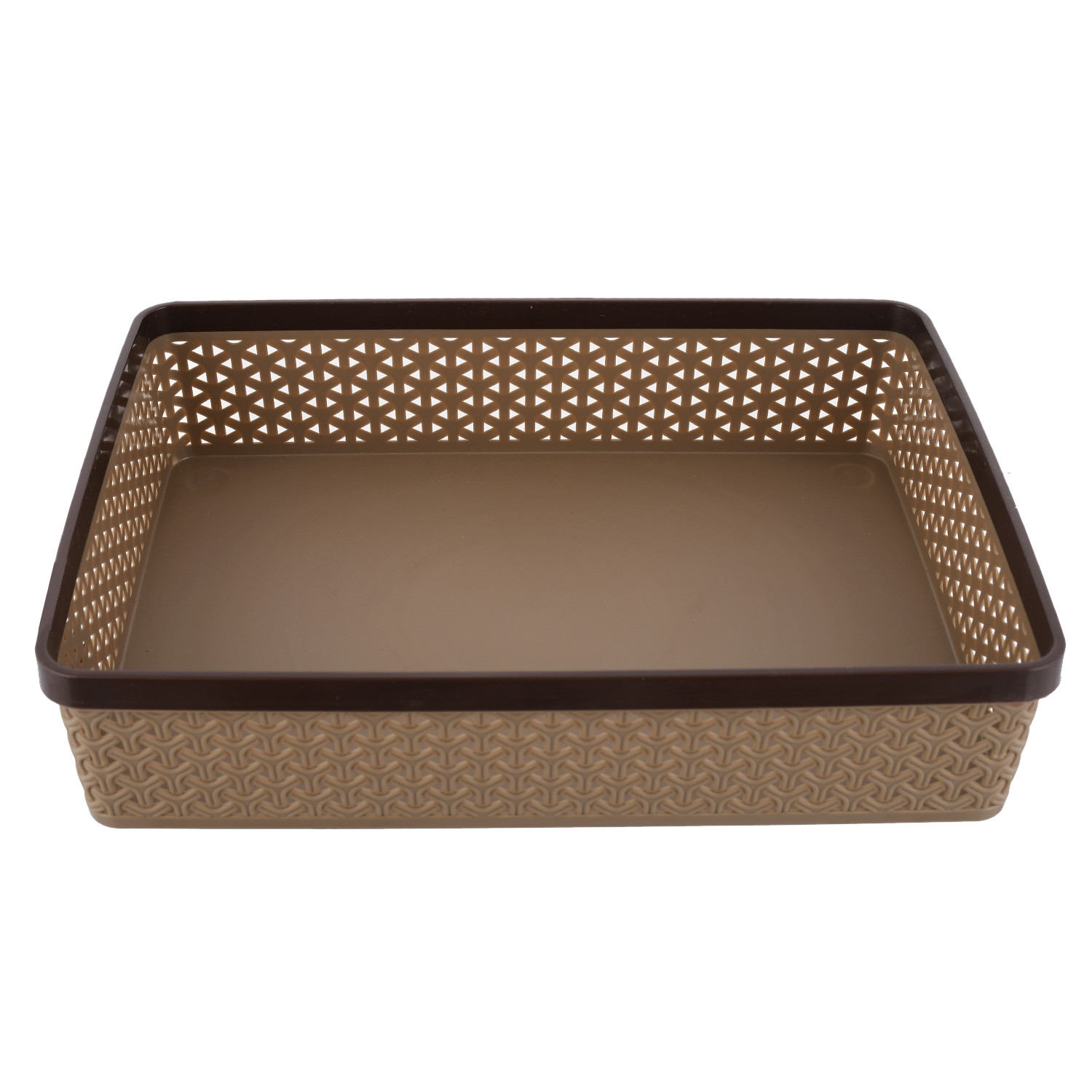 Kuber Industries Plastic 2 Pieces Solitaire Stationary Office Tray, File Tray, Document Tray, Paper Tray A4 Documents/Papers/Letters/folders Holder Desk Organizer (Brown & Coffee)