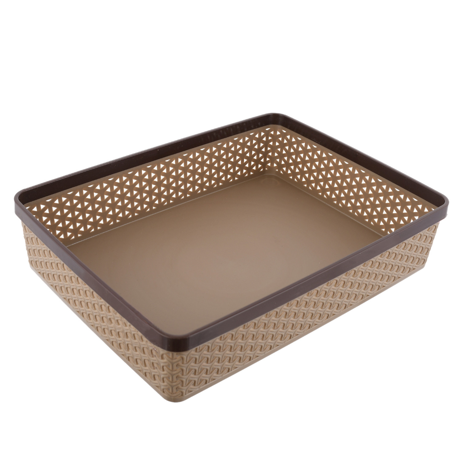Kuber Industries Plastic 2 Pieces Solitaire Stationary Office Tray, File Tray, Document Tray, Paper Tray A4 Documents/Papers/Letters/folders Holder Desk Organizer (Brown & Coffee)