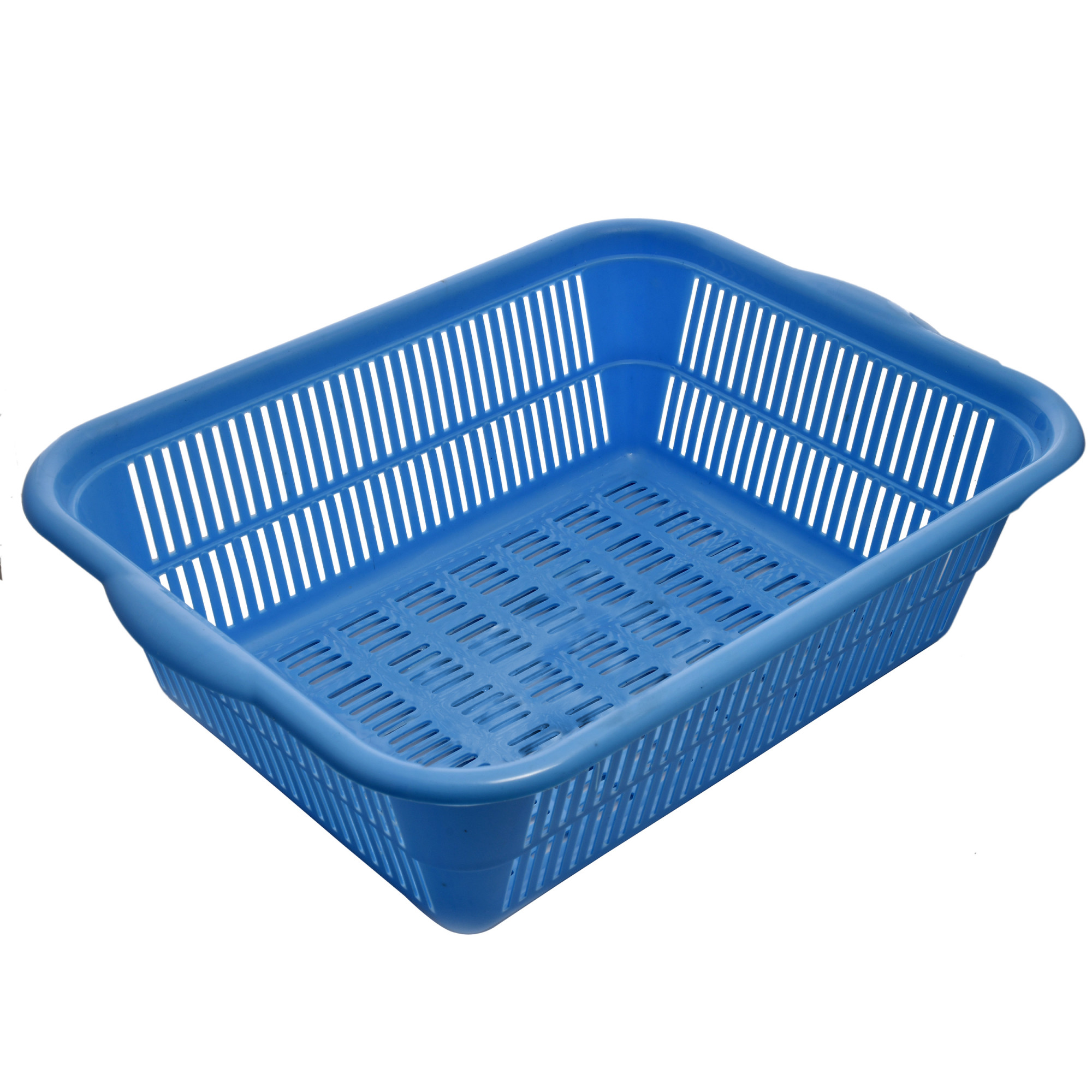 Kuber Industries Plastic 3 Pieces Kitchen Medium Size Dish Rack Drainer Vegetables And Fruits Washing Basket Dish Rack Multipurpose Organizers (Green & Blue & Red)-KUBMART732