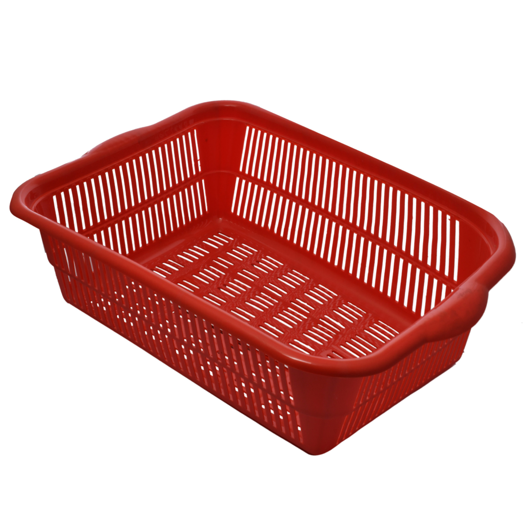 Kuber Industries Plastic 3 Pieces Kitchen Medium Size Dish Rack Drainer Vegetables And Fruits Washing Basket Dish Rack Multipurpose Organizers (Blue & Red & Yellow)-KUBMART736
