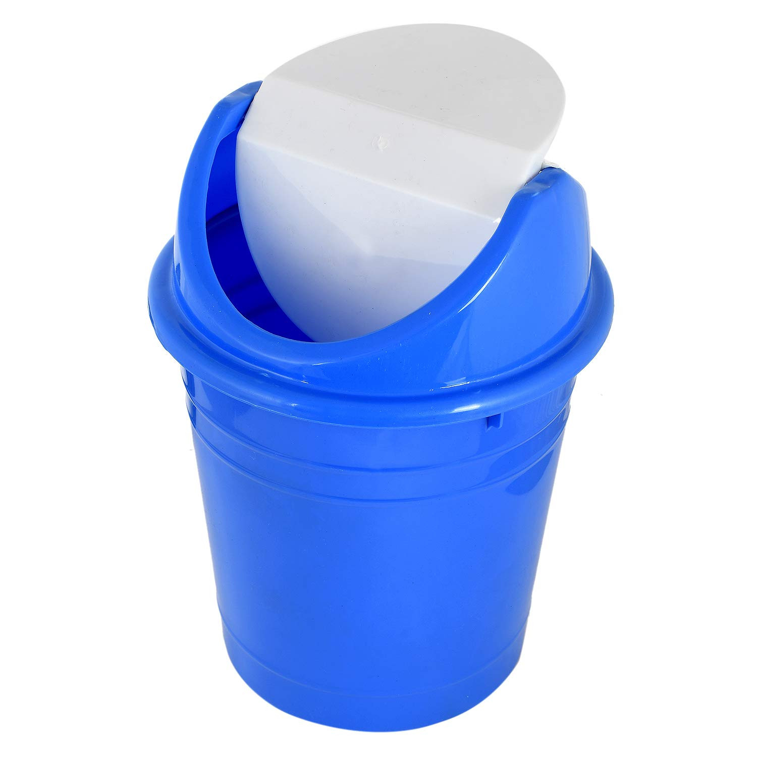Kuber Industries Plastic 3 Pieces Medium Size Swing Dustbin/ Swing Garbage Bin/ Waste Bin, 10 Liters (Black & Blue & Red)