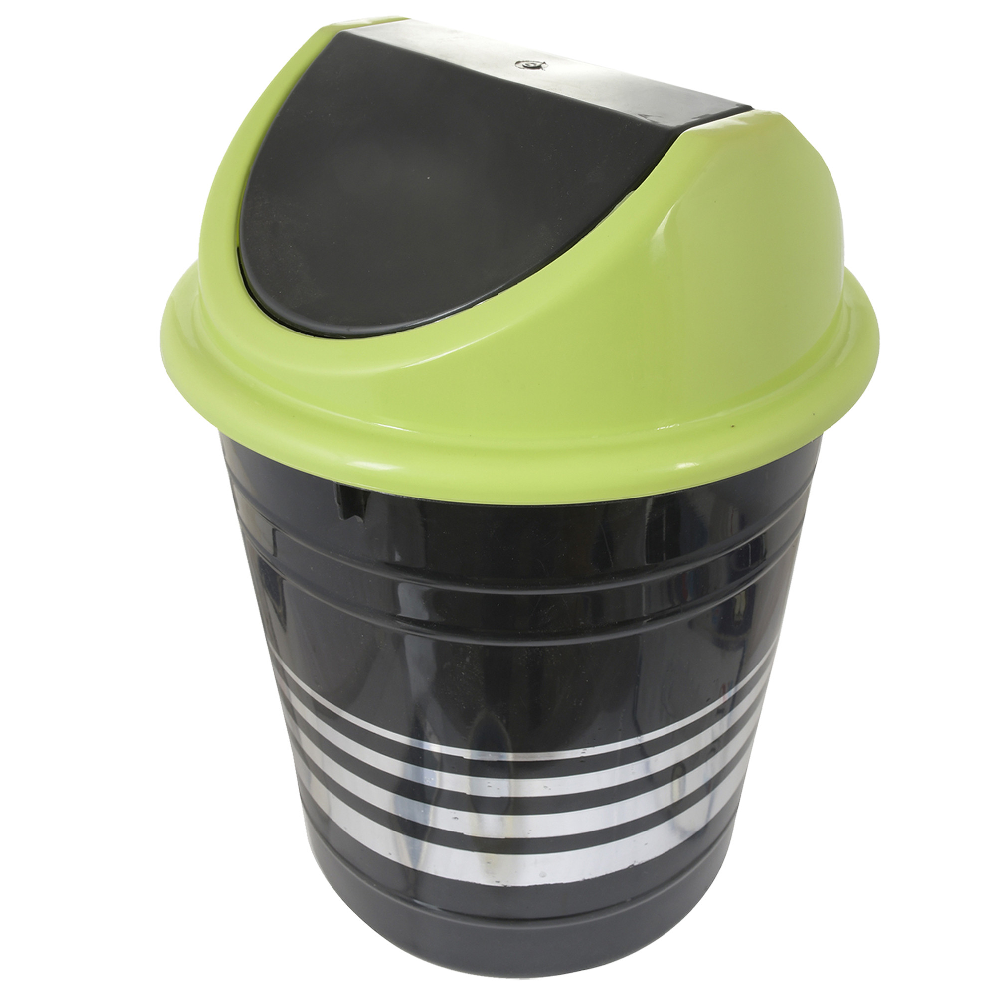 Kuber Industries Plastic 3 Pieces Medium Size Swing Dustbin/ Swing Garbage Bin/ Waste Bin, 10 Liters (Pink & Blue & Yellow)