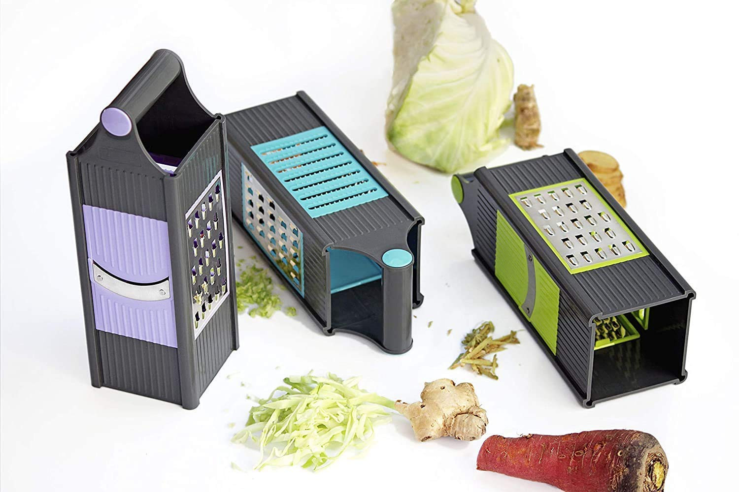 Kuber Industries Plastic 4 in 1 Vegetable Slicer/Potato Chips Maker Grater with 4 Sides Vegetable Choppers-Potato Chips Maker Vegetable Potato Slicer And Smooth Grip (Multi)