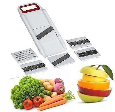 Kuber Industries Plastic 6 in 1 Kitchen Chopper Premium Vegetable and Fruit/Chips,Potato Slicer Maker Multipurpose (White) -CTKTC38139