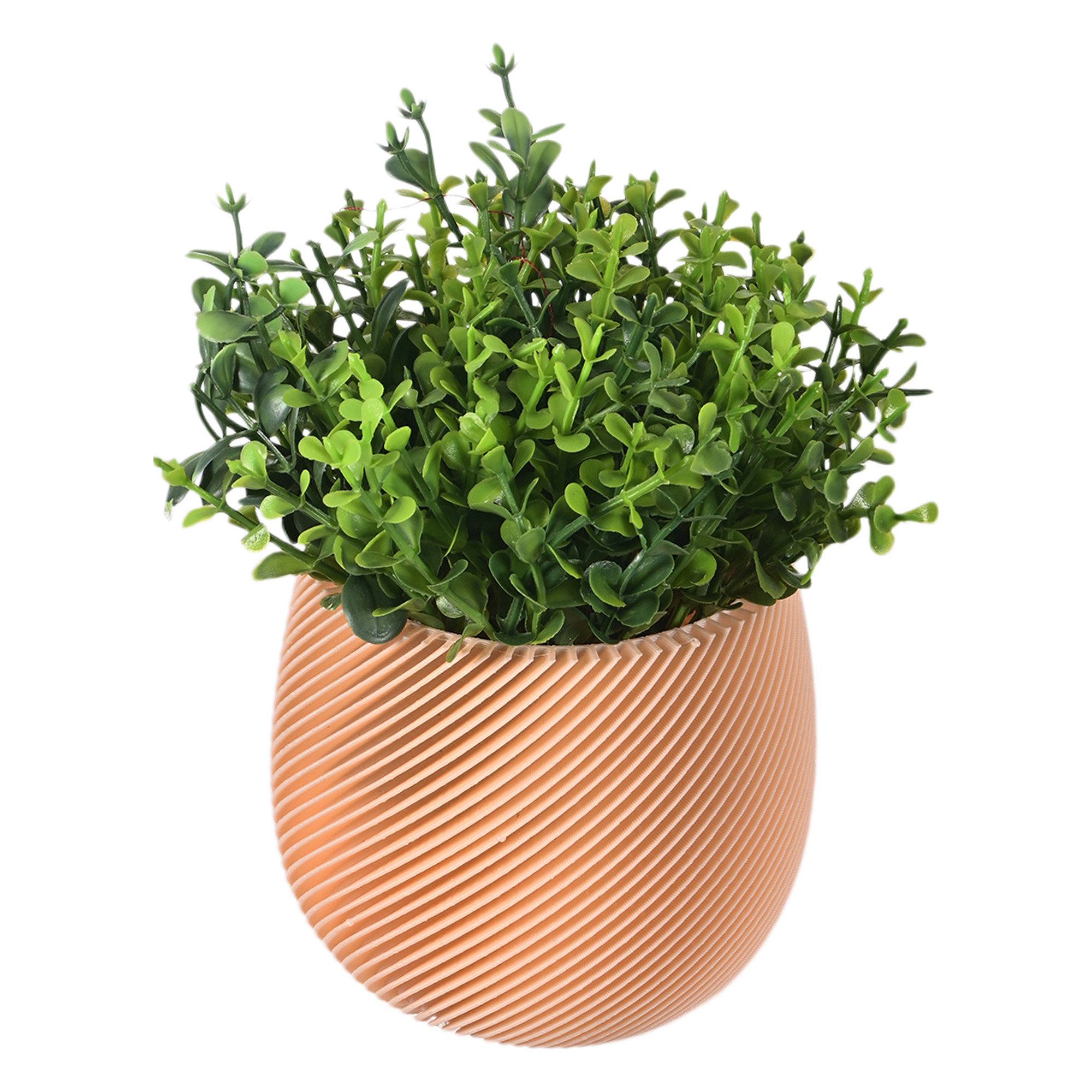 Kuber Industries Plastic Artificial Small Plants with Pot  Decorative Flower Pots for Living Room  Indoor Plants for Home Decor Office Desk Shelf and Table  4001 Wineskin - Gold