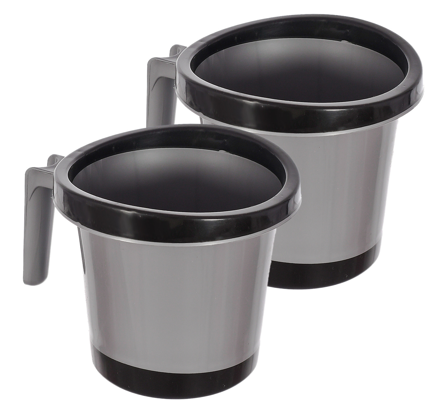 Kuber Industries Plastic Bathroom Mug 1 Litre (Black)-46KM0257