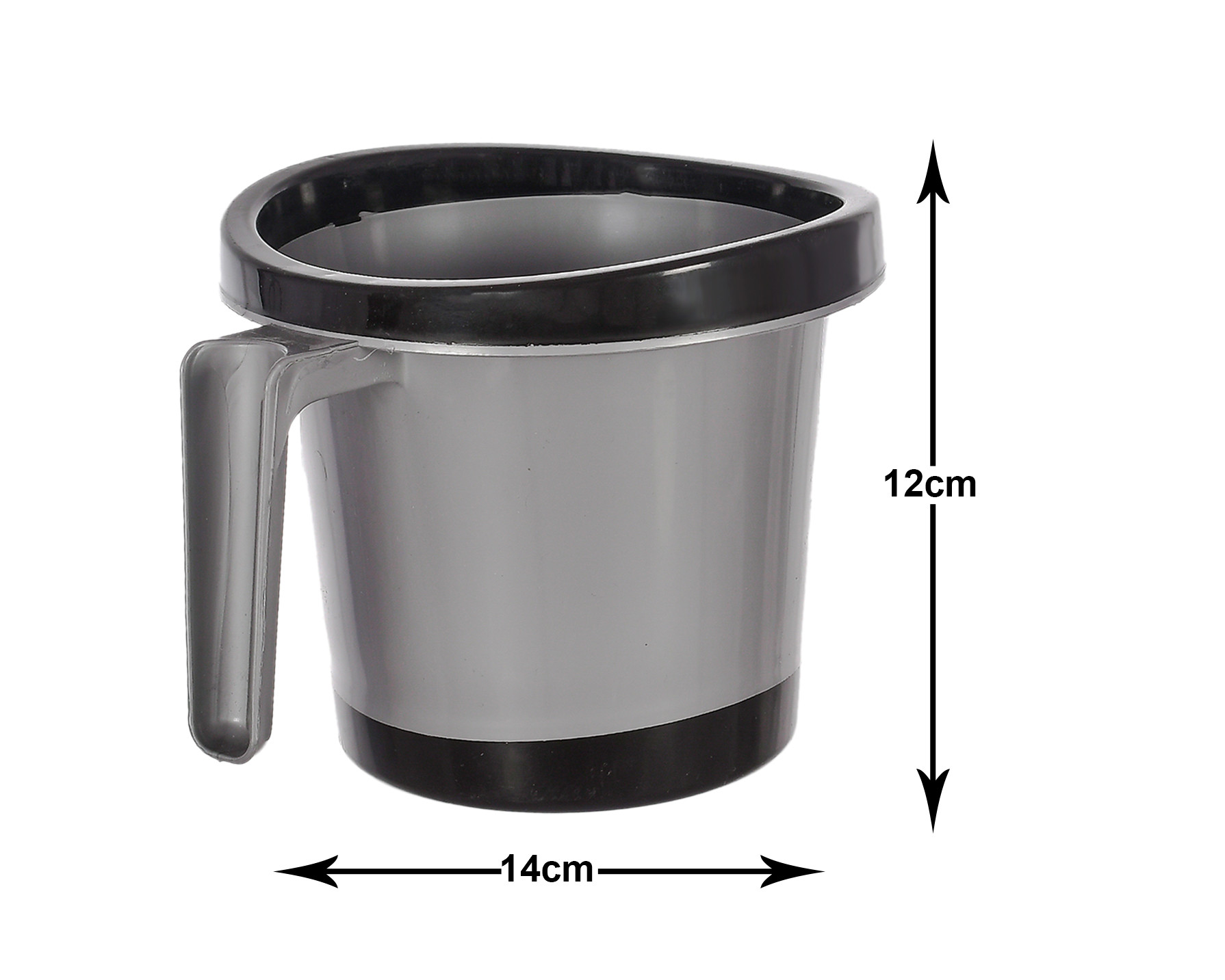 Kuber Industries Plastic Bathroom Mug 1 Litre (Black)-46KM0257
