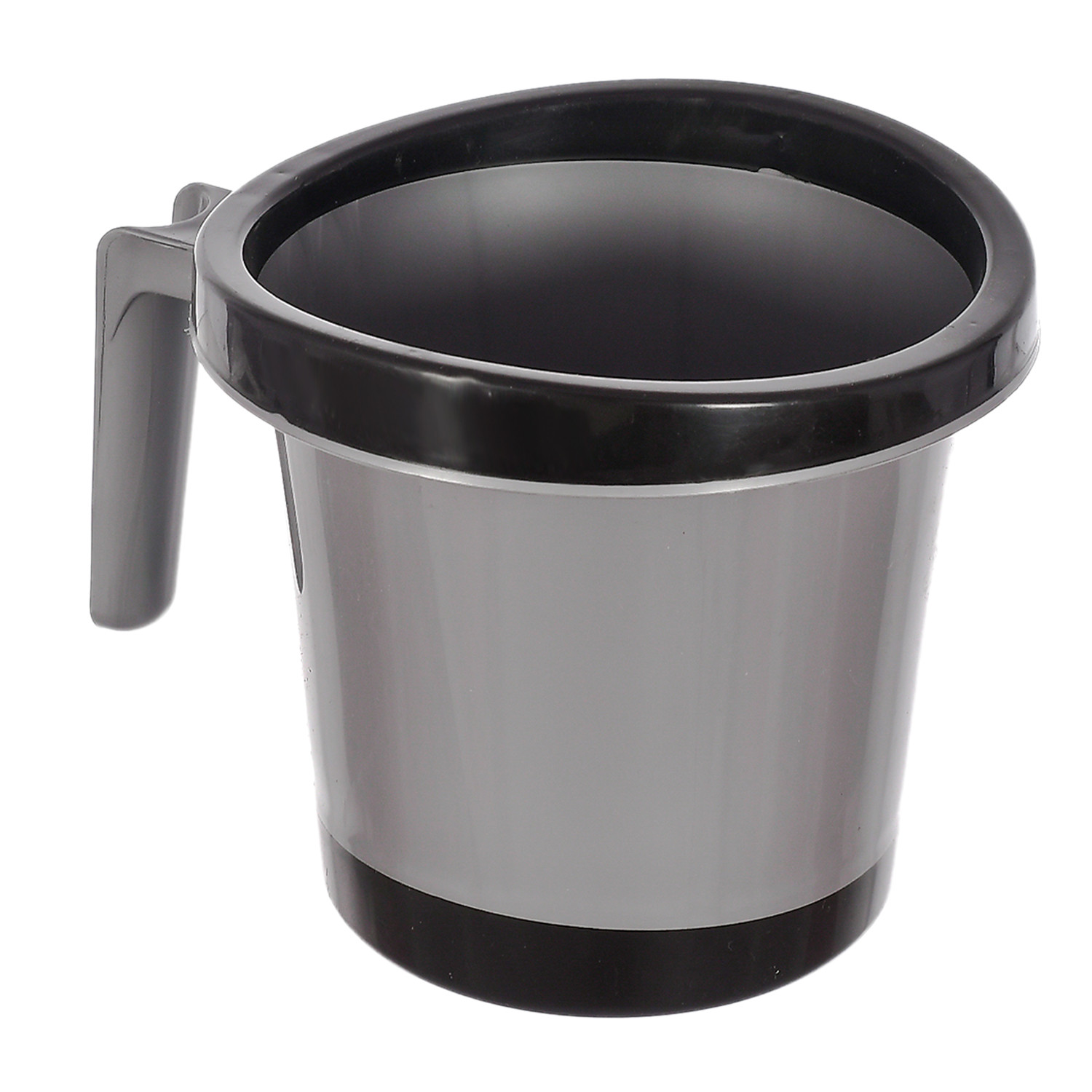 Kuber Industries Plastic Bathroom Mug 1 Litre (Black)-46KM0257