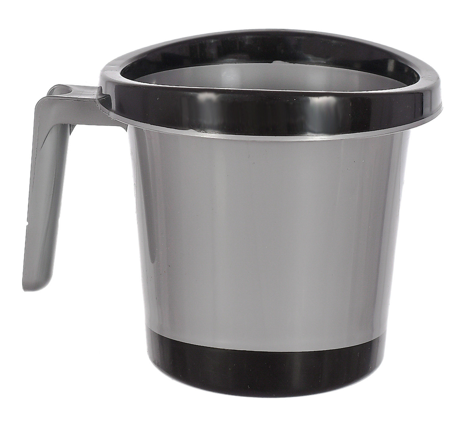 Kuber Industries Plastic Bathroom Mug 1 Litre (Black)-46KM0257