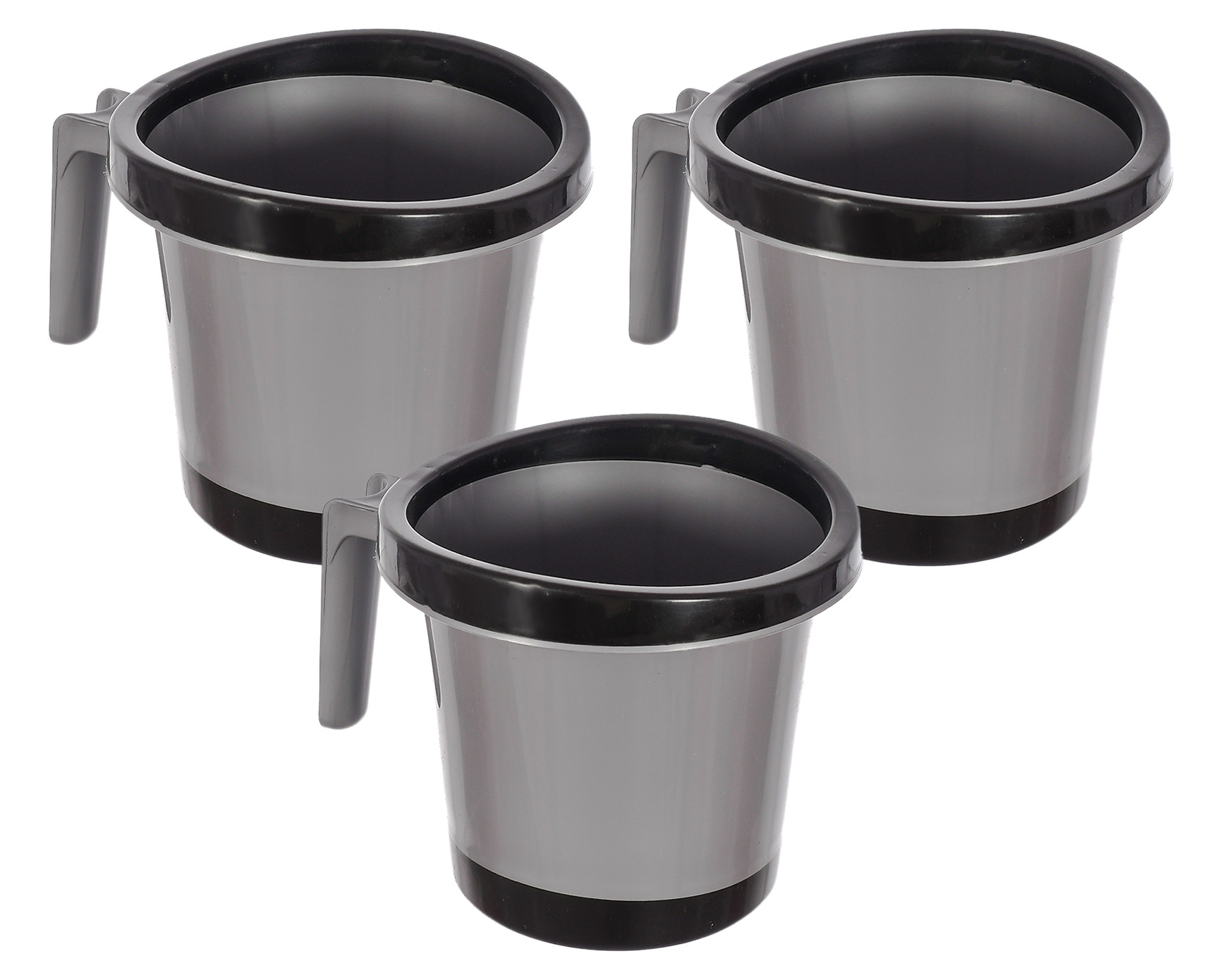 Kuber Industries Plastic Bathroom Mug 1 Litre (Black)-46KM0257