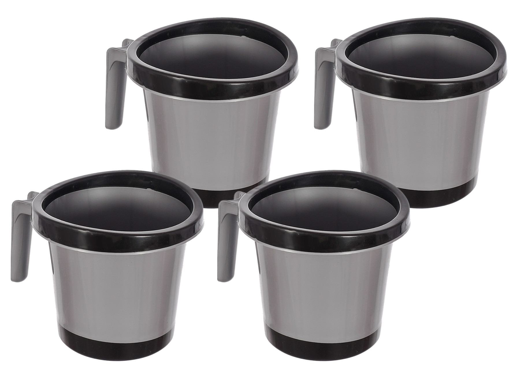 Kuber Industries Plastic Bathroom Mug 1 Litre (Black)-46KM0257