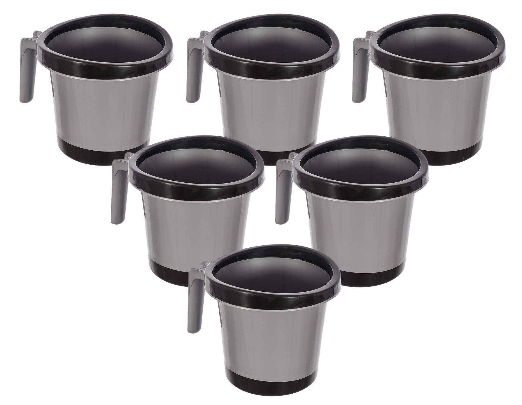 Kuber Industries Plastic Bathroom Mug 1 Litre (Black)-46KM0257