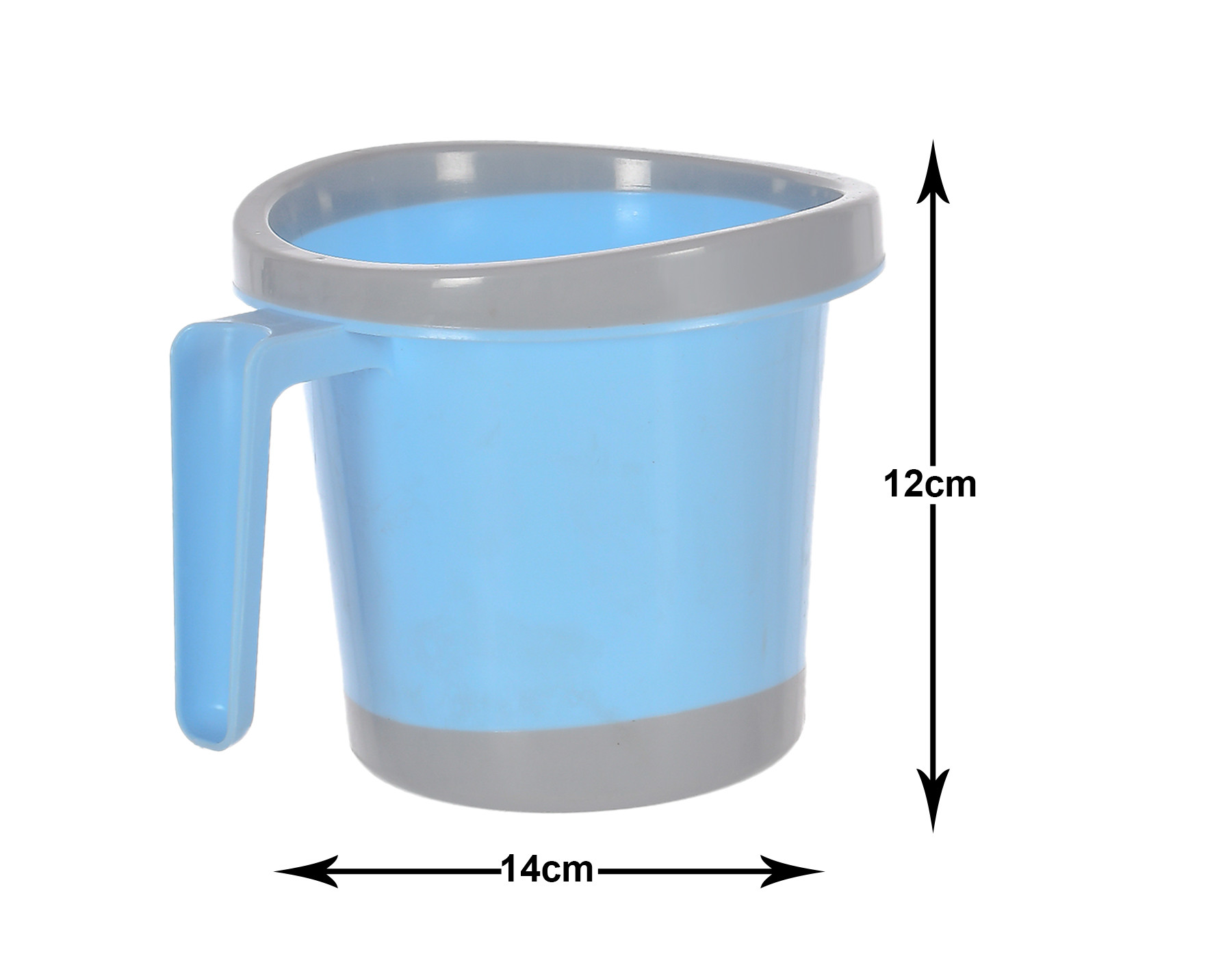 Kuber Industries Plastic Bathroom Mug 1 Litre (Black & Blue)-46KM0273