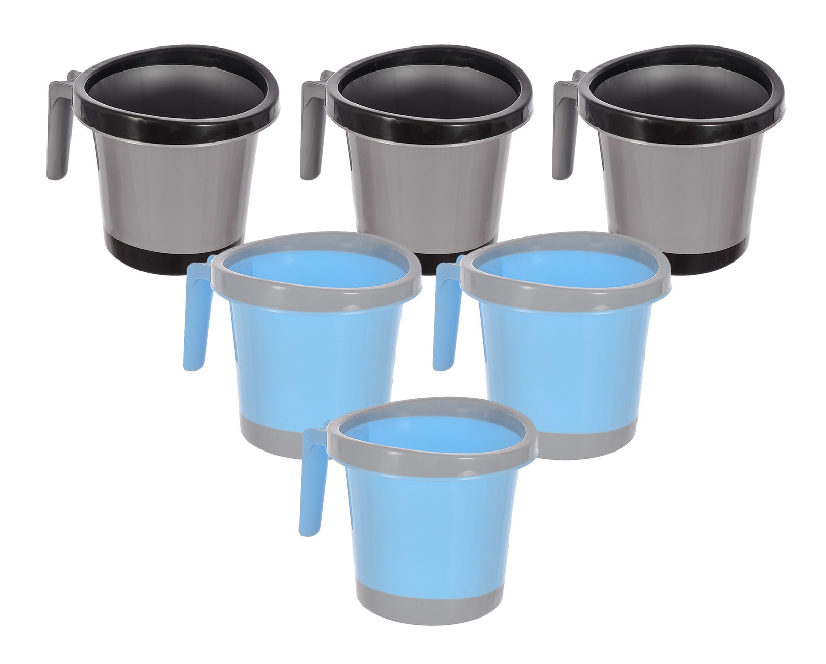 Kuber Industries Plastic Bathroom Mug 1 Litre (Black & Blue)-46KM0273