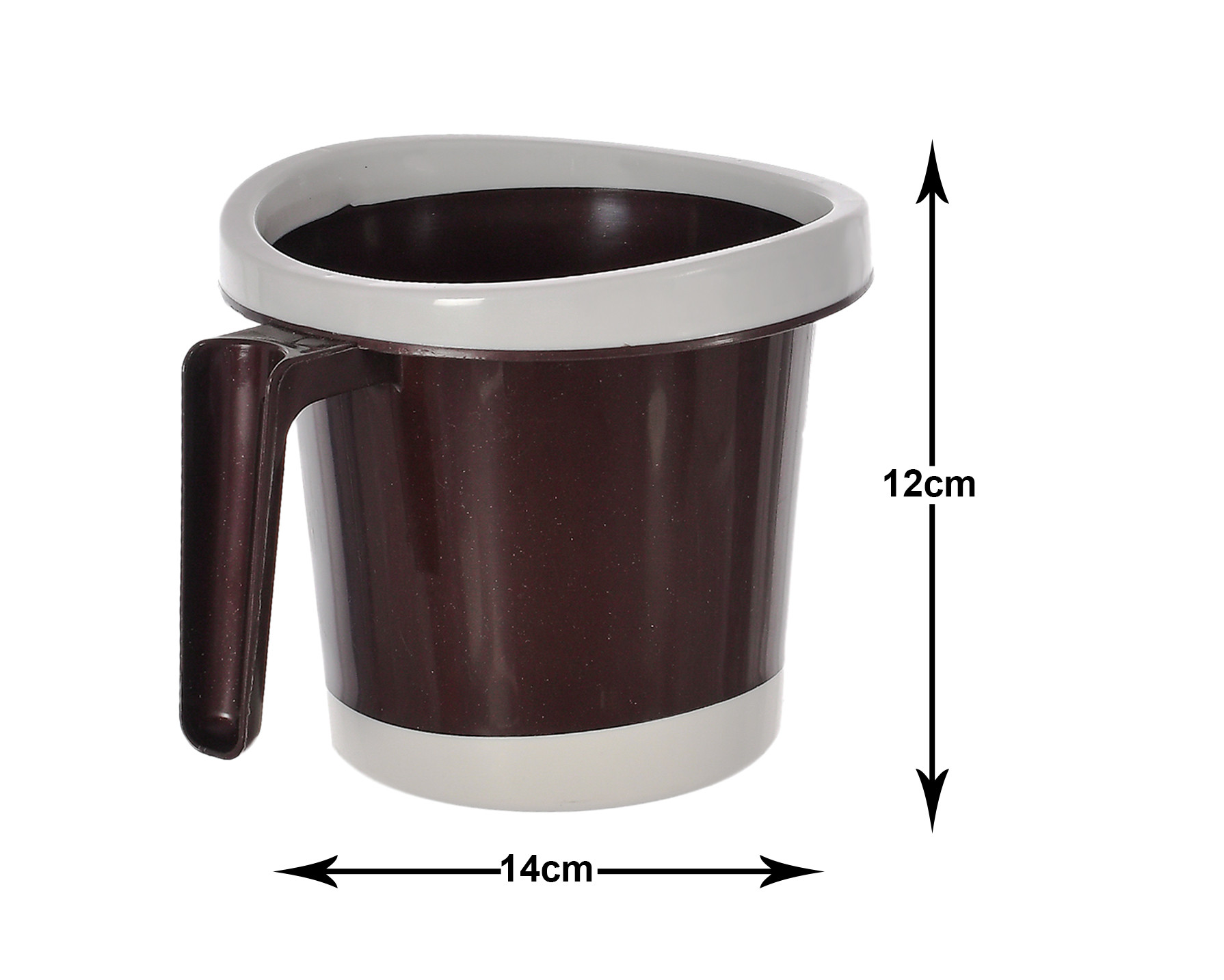 Kuber Industries Plastic Bathroom Mug 1 Litre (Black & Brown)-46KM0275