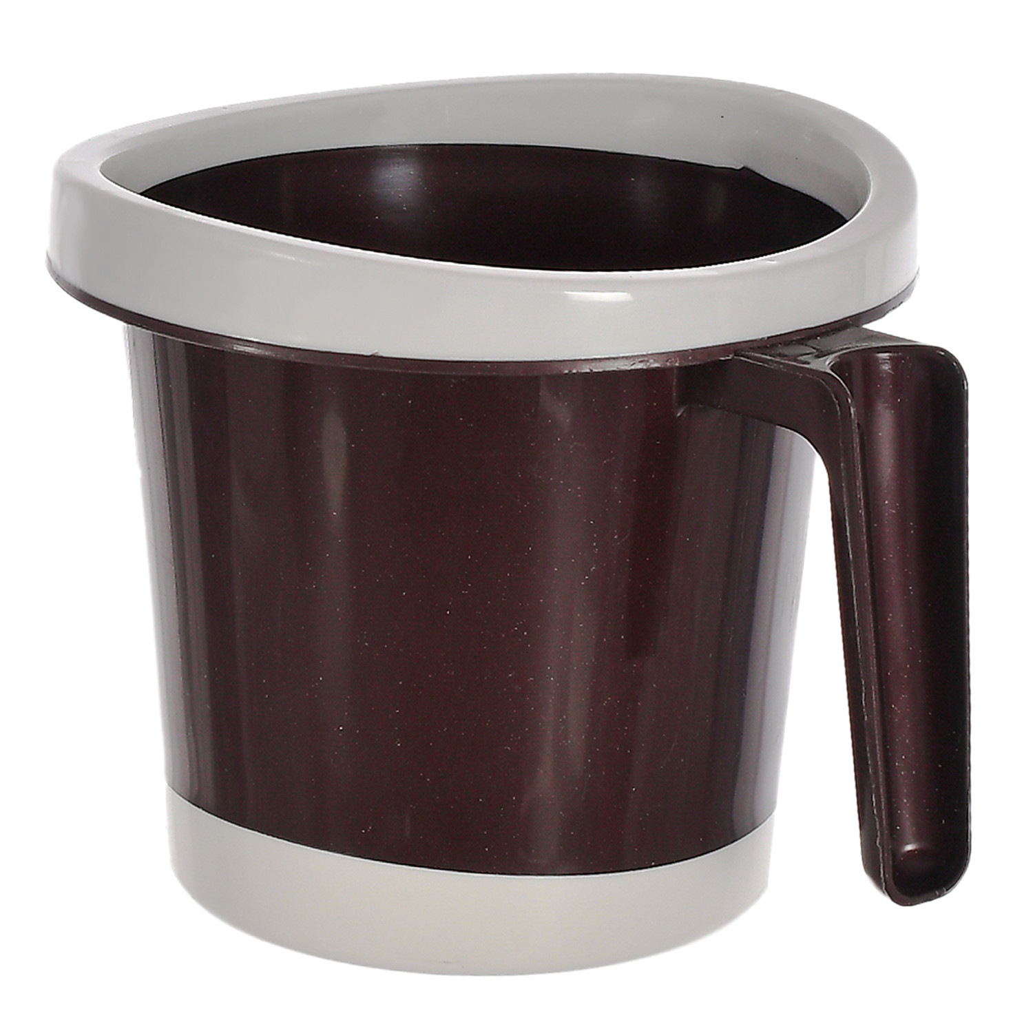 Kuber Industries Plastic Bathroom Mug 1 Litre (Black & Brown)-46KM0275