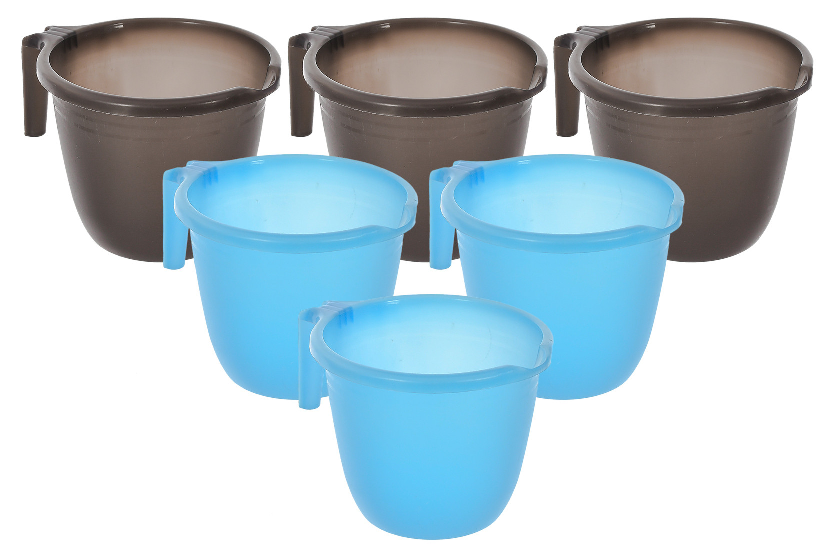Kuber Industries Plastic Bathroom Mug 1 Litre-(Black & Sky Blue)-46KM0221