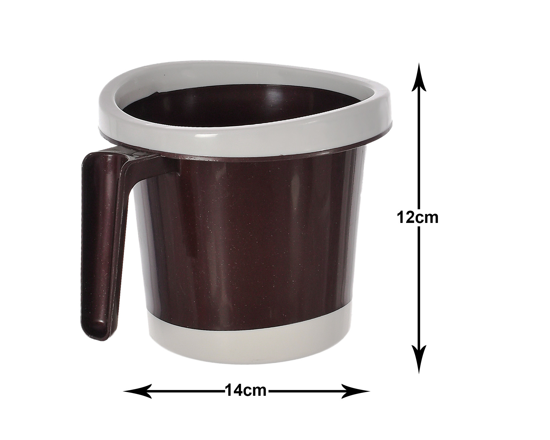 Kuber Industries Plastic Bathroom Mug 1 Litre (Brown)-46KM0265