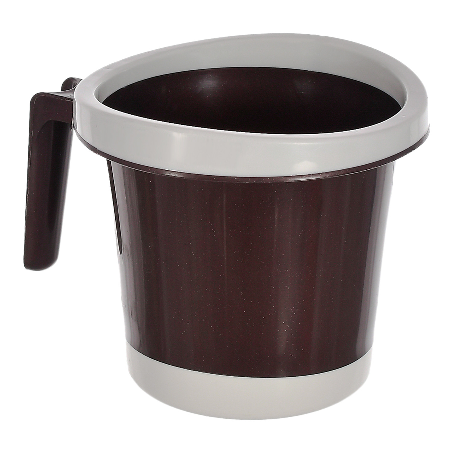 Kuber Industries Plastic Bathroom Mug 1 Litre (Brown)-46KM0265