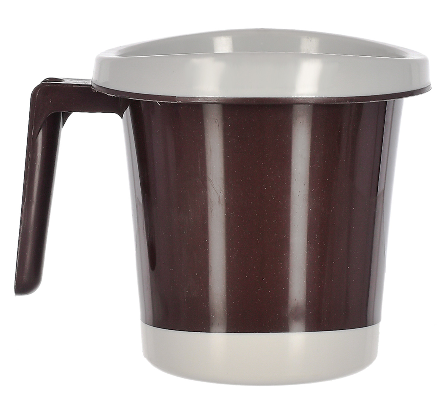 Kuber Industries Plastic Bathroom Mug 1 Litre (Brown)-46KM0265