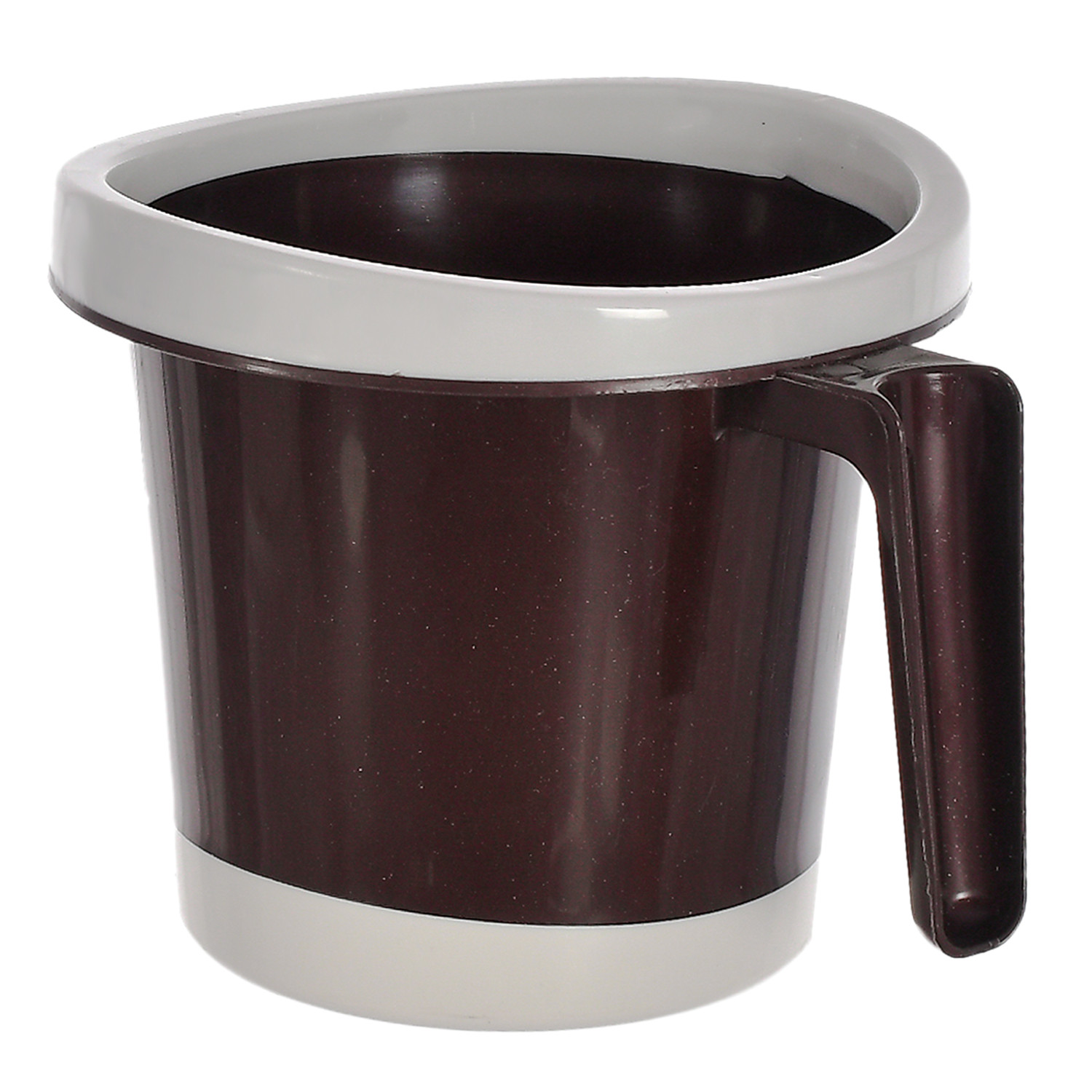 Kuber Industries Plastic Bathroom Mug 1 Litre (Brown)-46KM0265
