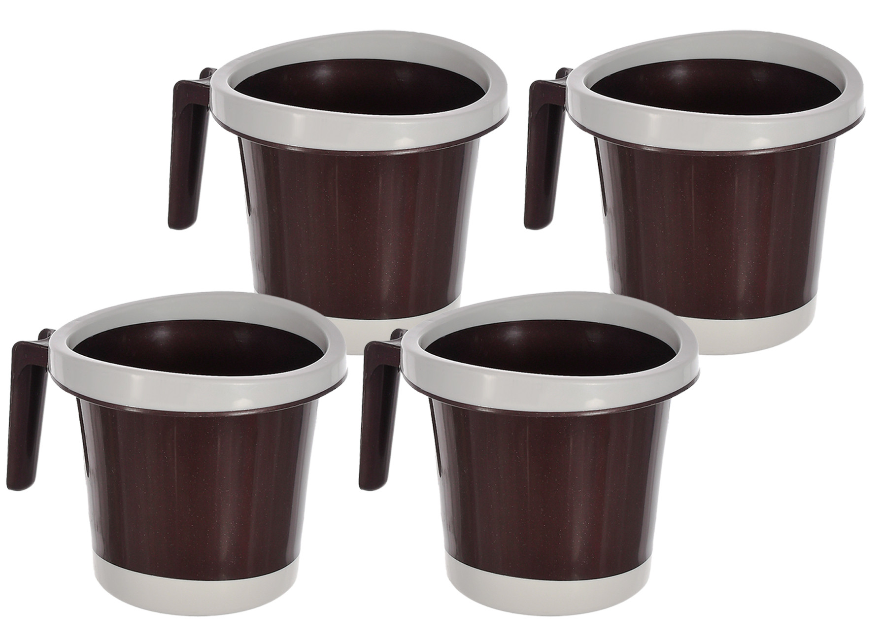 Kuber Industries Plastic Bathroom Mug 1 Litre (Brown)-46KM0265