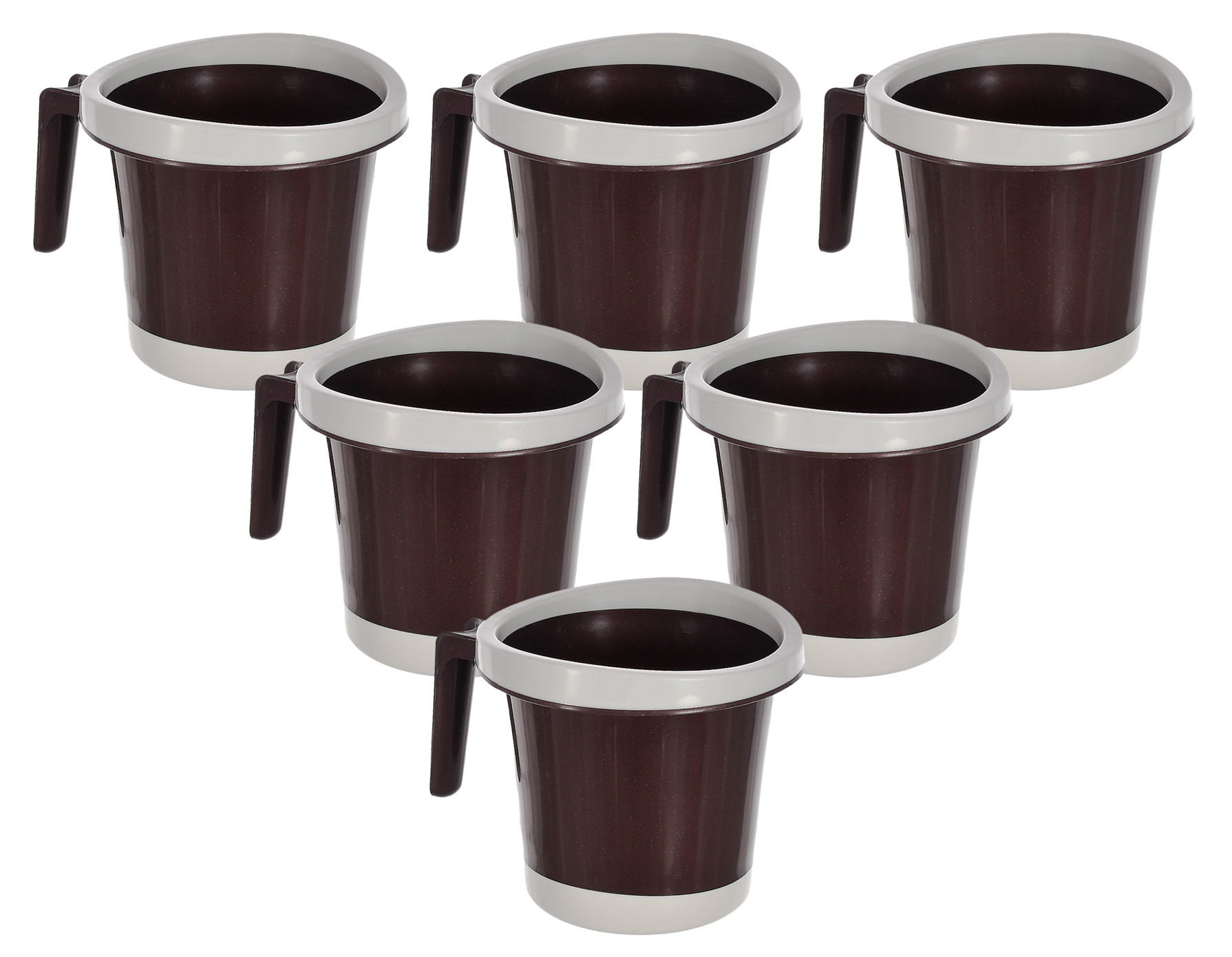 Kuber Industries Plastic Bathroom Mug 1 Litre (Brown)-46KM0265